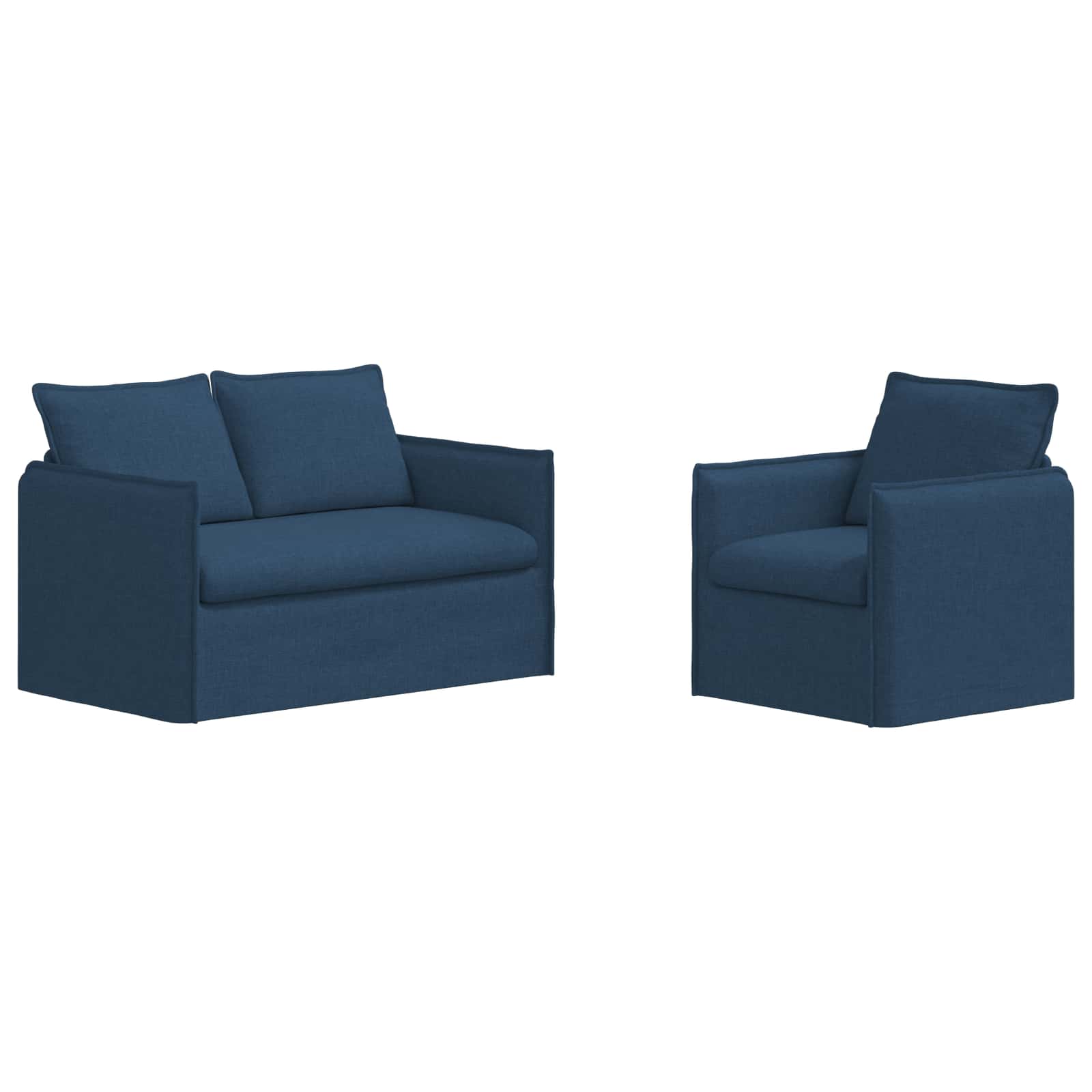 Καναπές 2 pcs Μπλε 196 x 82 x 85 εκ ύφασμα - Pakobazaar
