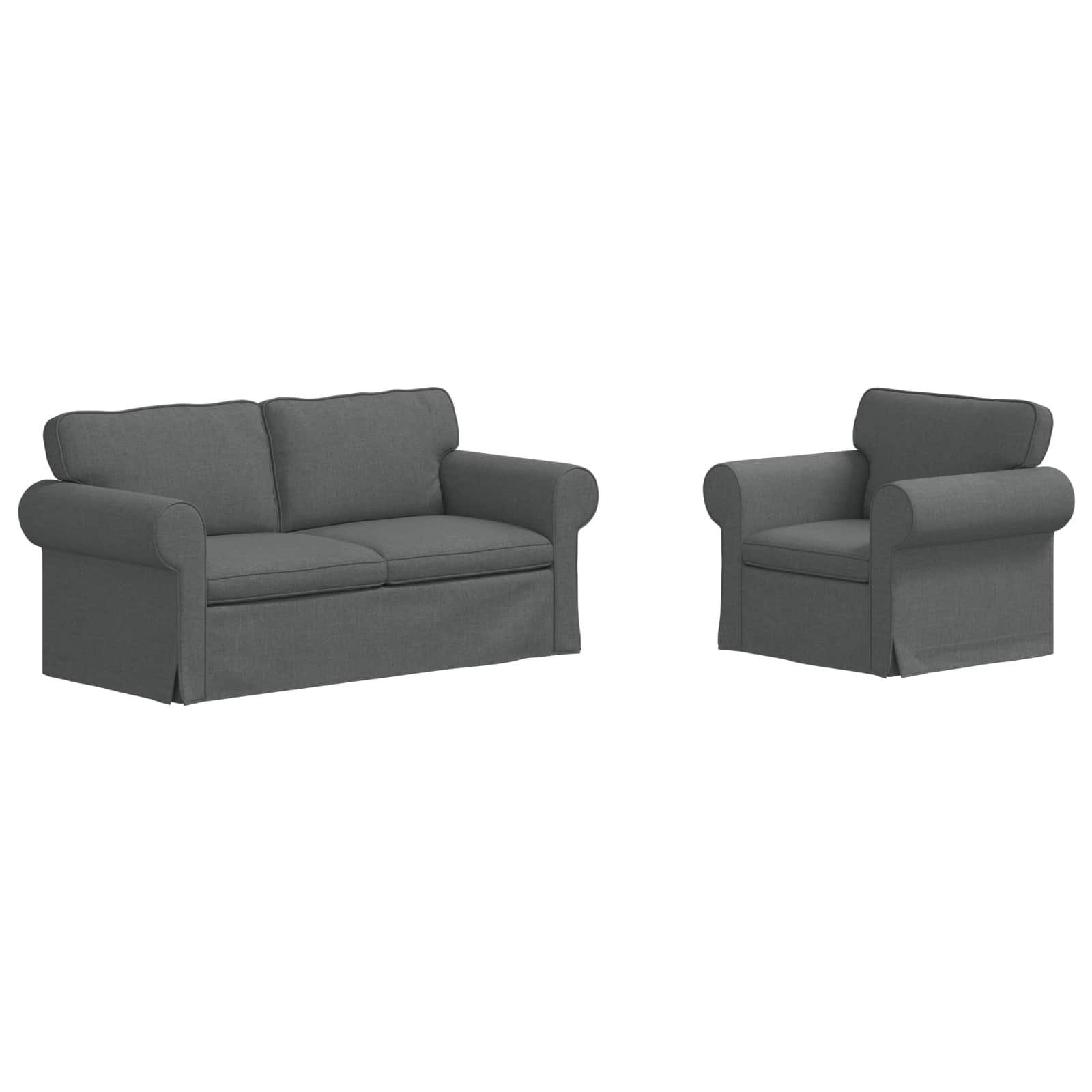 Καναπές 2 pcs Σκούρο Γκρι 175 x 82 x 80 εκ ύφασμα - Pakobazaar