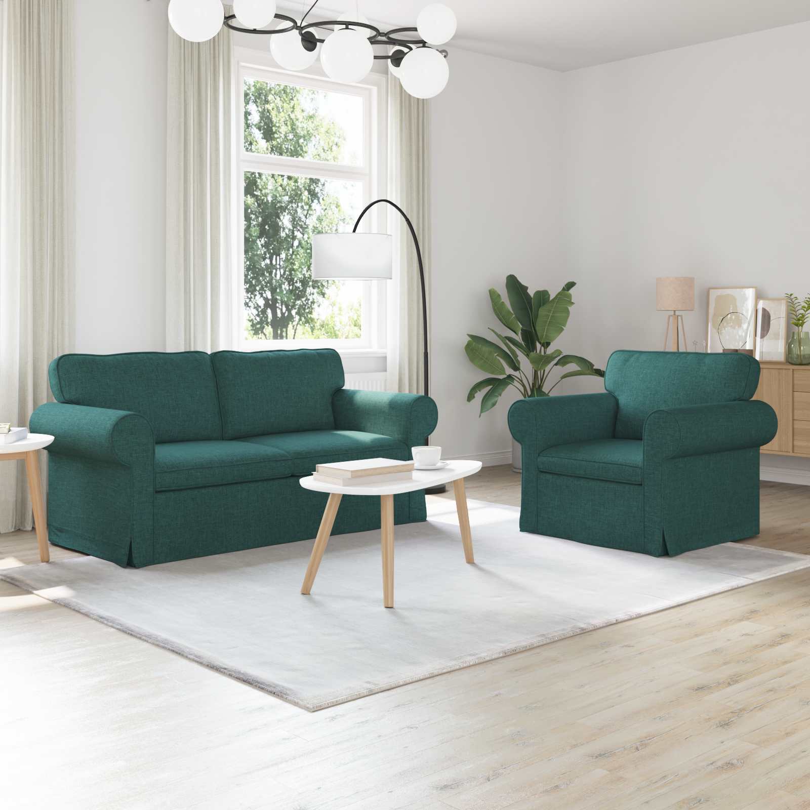 Καναπές 2 pcs Σκούρο Πράσινο 175 x 82 x 80 εκ ύφασμα - Pakobazaar