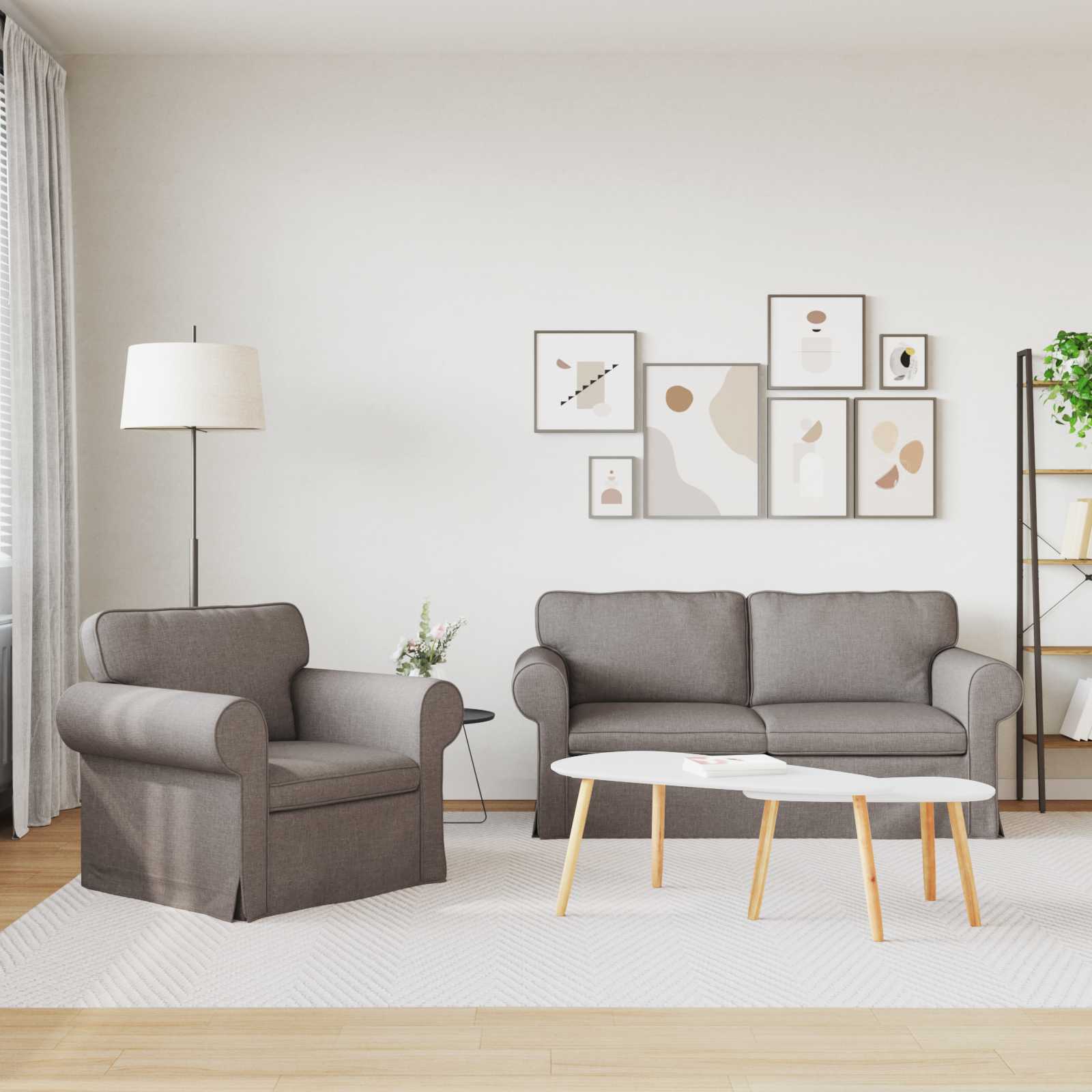 Καναπές 2 pcs Taupe 175 x 82 x 80 εκ ύφασμα - Pakobazaar
