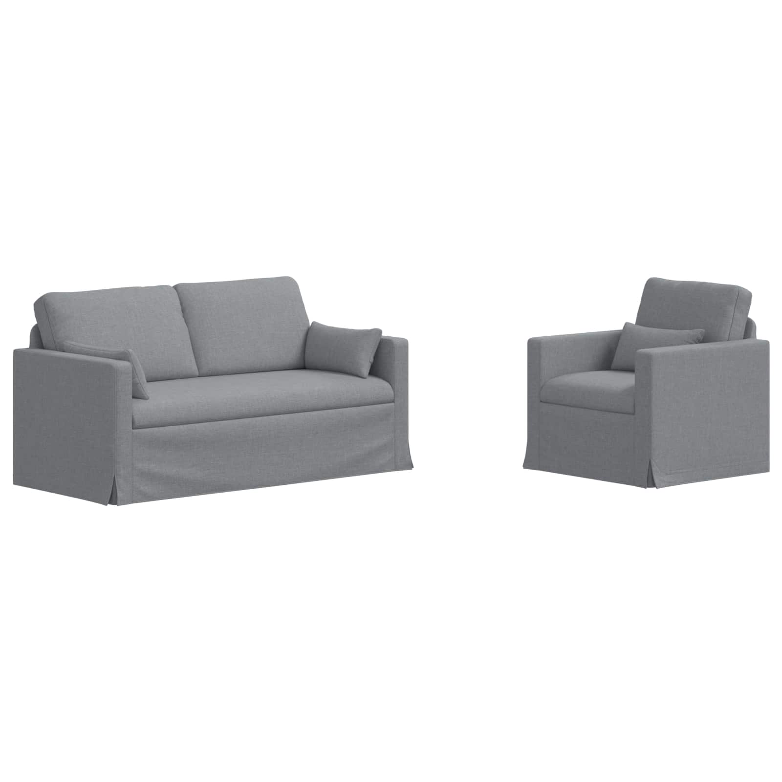 Καναπές 2 pcs Ανοιχτό γκρι 158 x 78 x 80 εκ ύφασμα - Pakobazaar