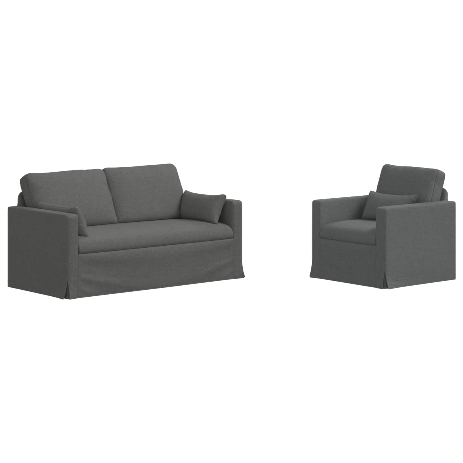 Καναπές 2 pcs Σκούρο Γκρι 158 x 78 x 80 εκ ύφασμα - Pakobazaar