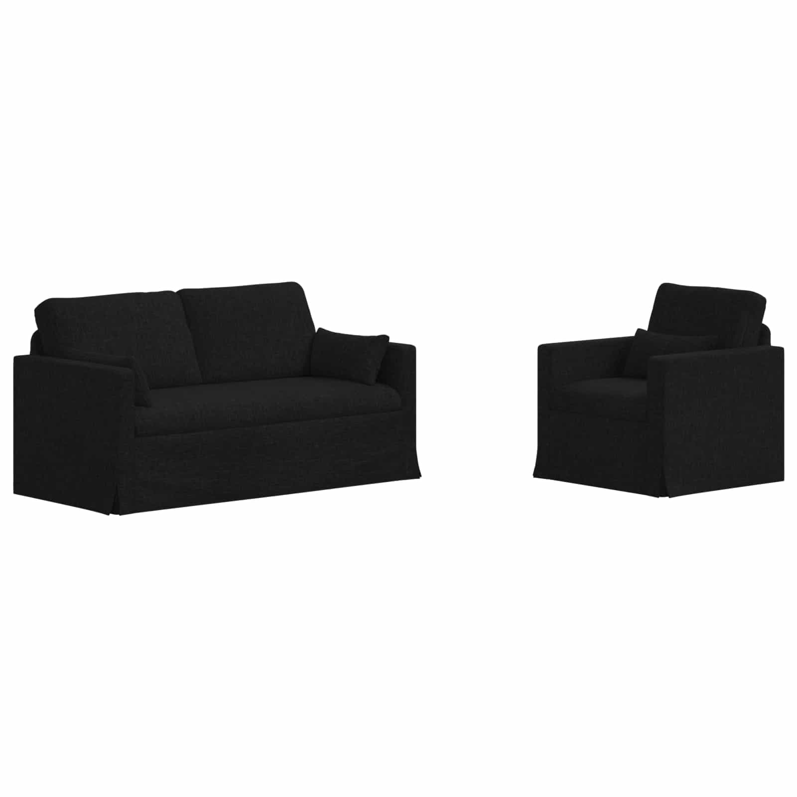 Καναπές 2 pcs Μαύρο 158 x 78 x 80 εκ ύφασμα - Pakobazaar