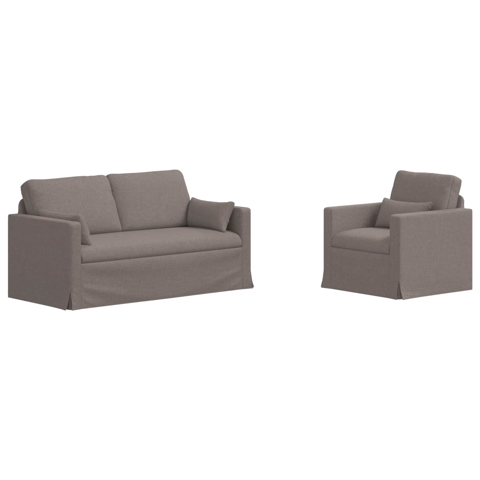 Καναπές 2 pcs Taupe 158 x 78 x 80 εκ ύφασμα - Pakobazaar