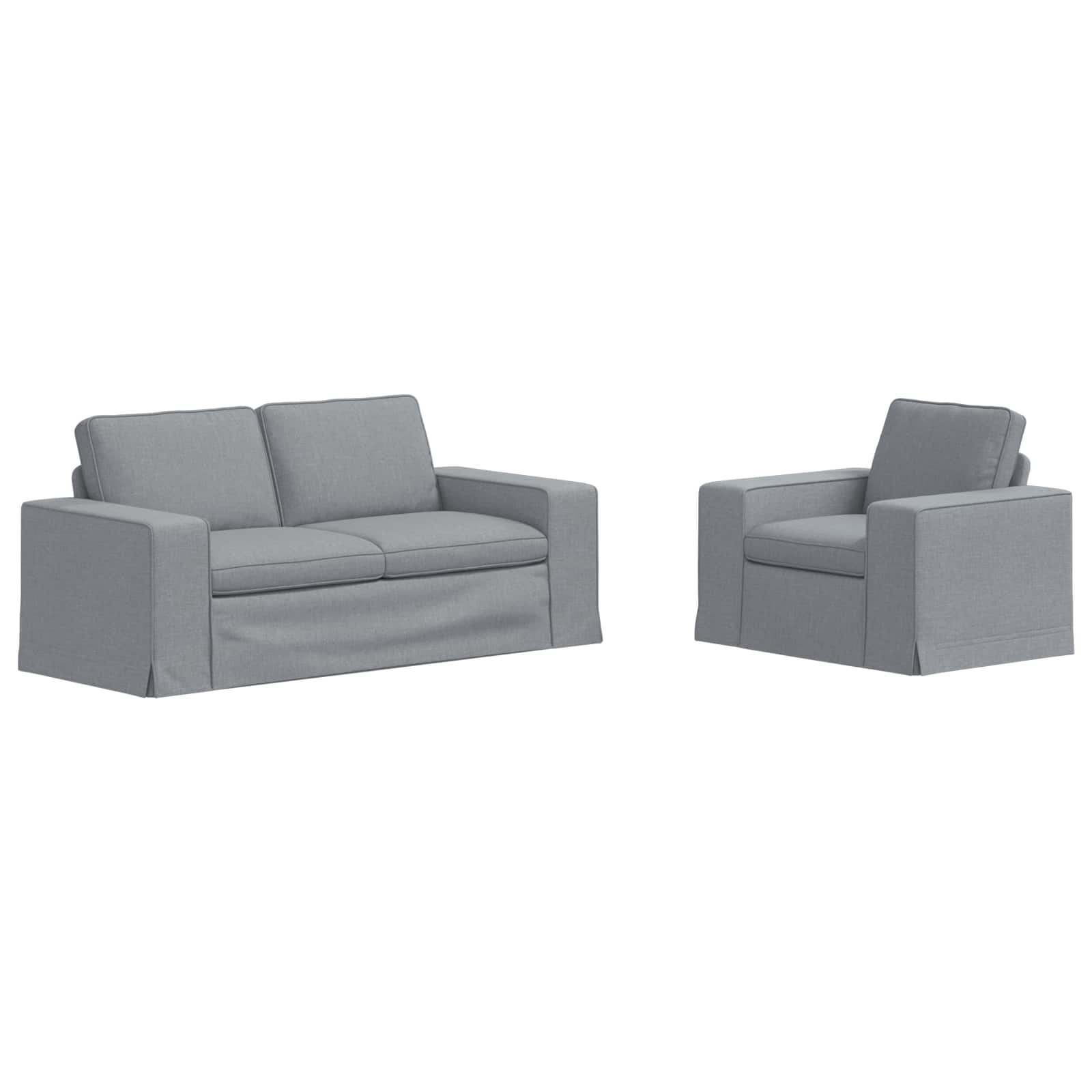 Καναπές 2 pcs Ανοιχτό γκρι 182 x 80 x 82 εκ ύφασμα - Pakobazaar