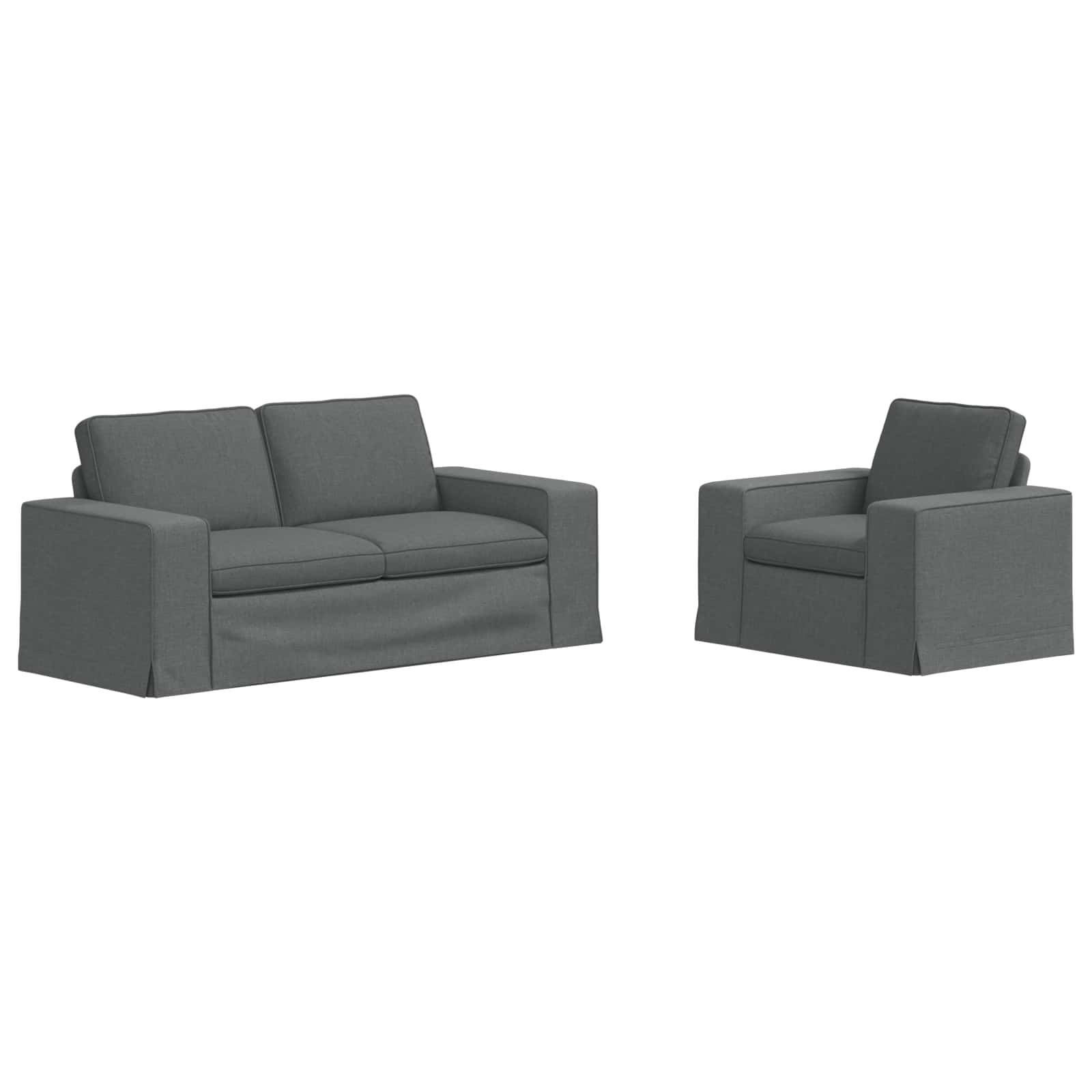Καναπές 2 pcs Σκούρο Γκρι 182 x 80 x 82 εκ ύφασμα - Pakobazaar