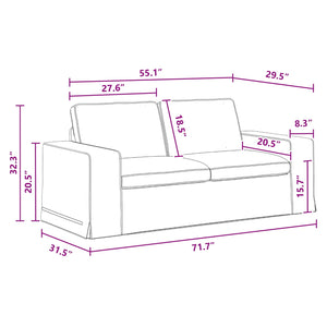Καναπές 2 pcs Σκούρο Γκρι 182 x 80 x 82 εκ ύφασμα - Pakobazaar