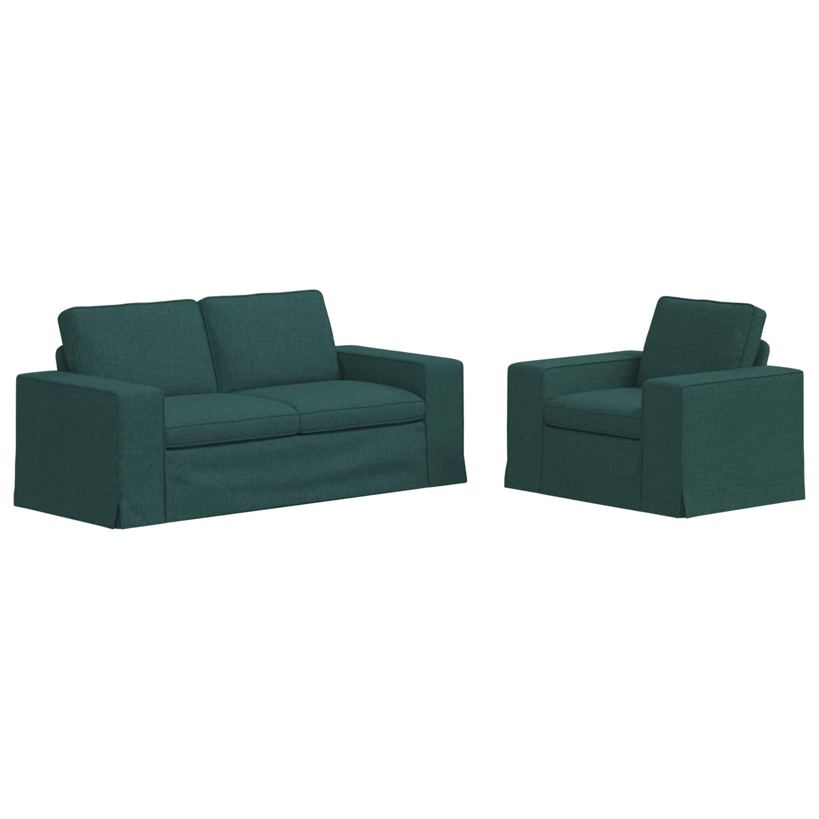 Καναπές 2 pcs Σκούρο Πράσινο 182 x 80 x 82 εκ ύφασμα - Pakobazaar