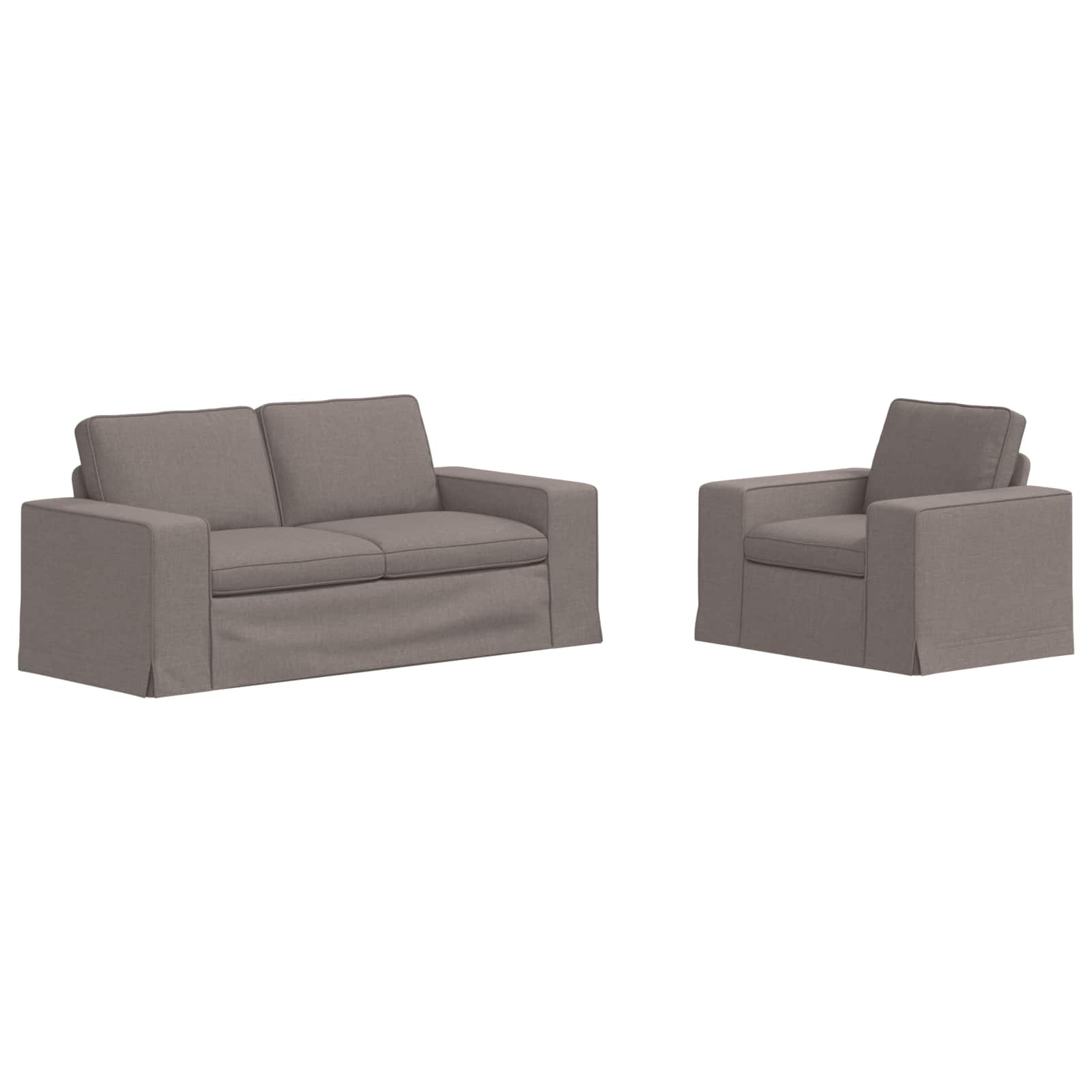 Καναπές 2 pcs Taupe 182 x 80 x 82 εκ ύφασμα - Pakobazaar