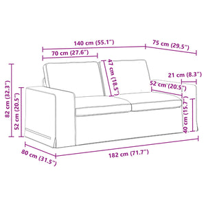 Καναπές 2 pcs Taupe 182 x 80 x 82 εκ ύφασμα - Pakobazaar