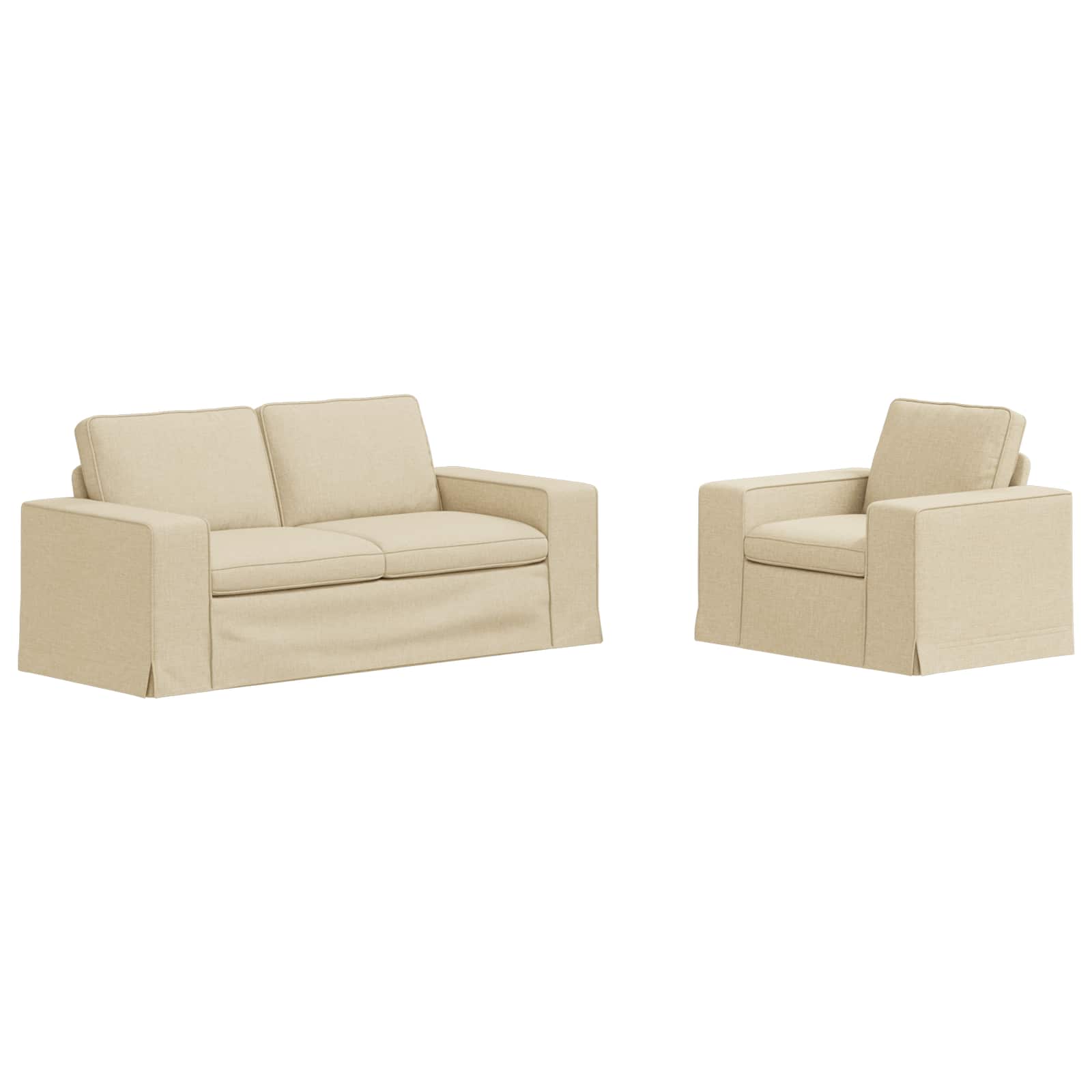 Καναπές 2 pcs Κρεμ 182 x 80 x 82 εκ ύφασμα - Pakobazaar