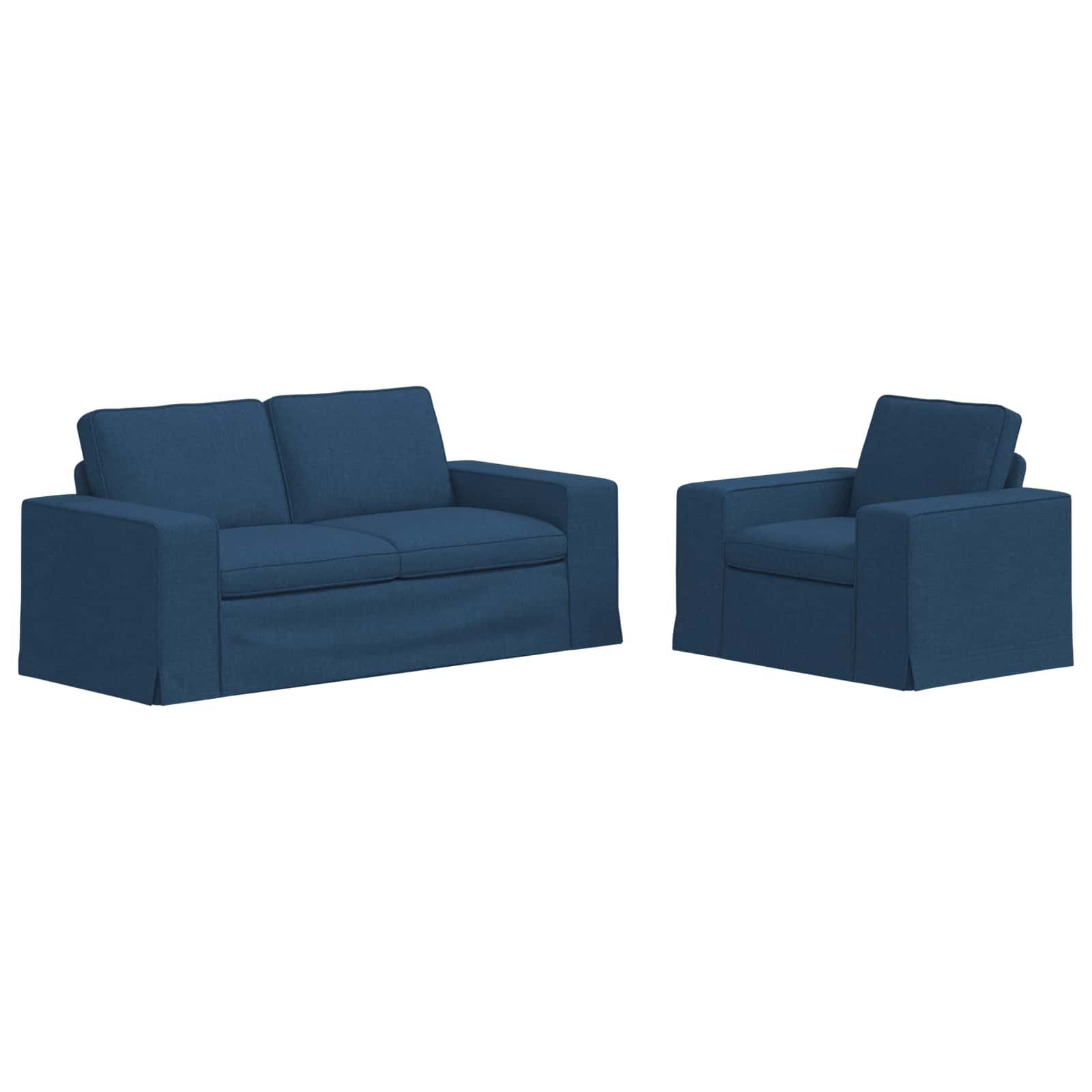 Καναπές 2 pcs Μπλε 182 x 80 x 82 εκ ύφασμα - Pakobazaar