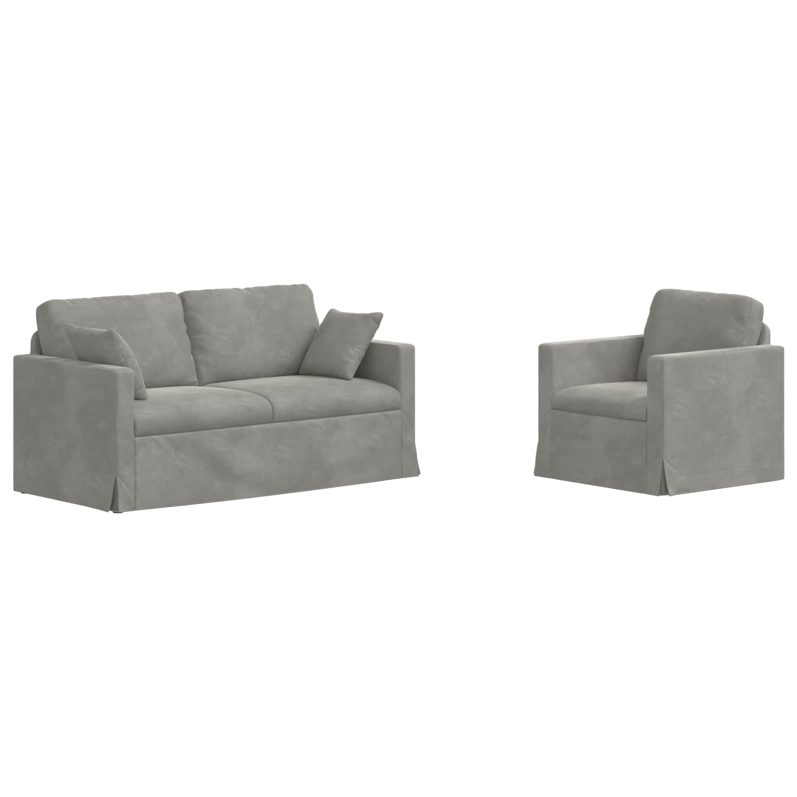 Καναπές 2 pcs Ανοιχτό γκρι 158 x 78 x 80 εκ Βελούδο - Pakobazaar
