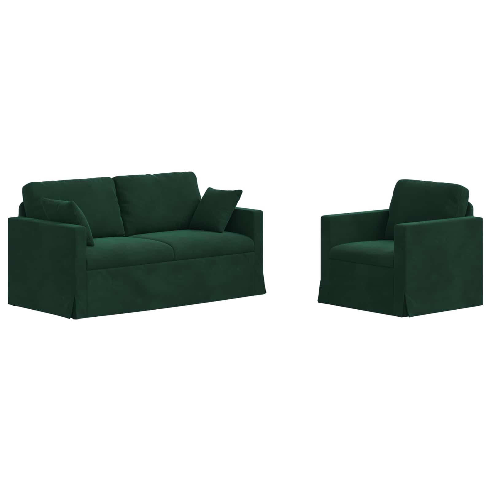 Καναπές 2 pcs Σκούρο Πράσινο 158 x 78 x 80 εκ Βελούδο - Pakobazaar