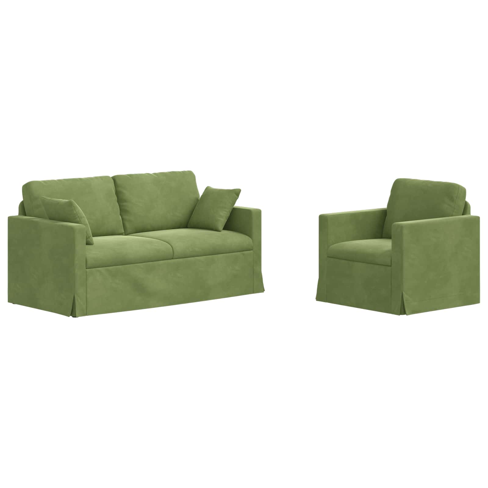 Καναπές 2 pcs Ανοιχτό Πράσινο 158 x 78 x 80 εκ Βελούδο - Pakobazaar