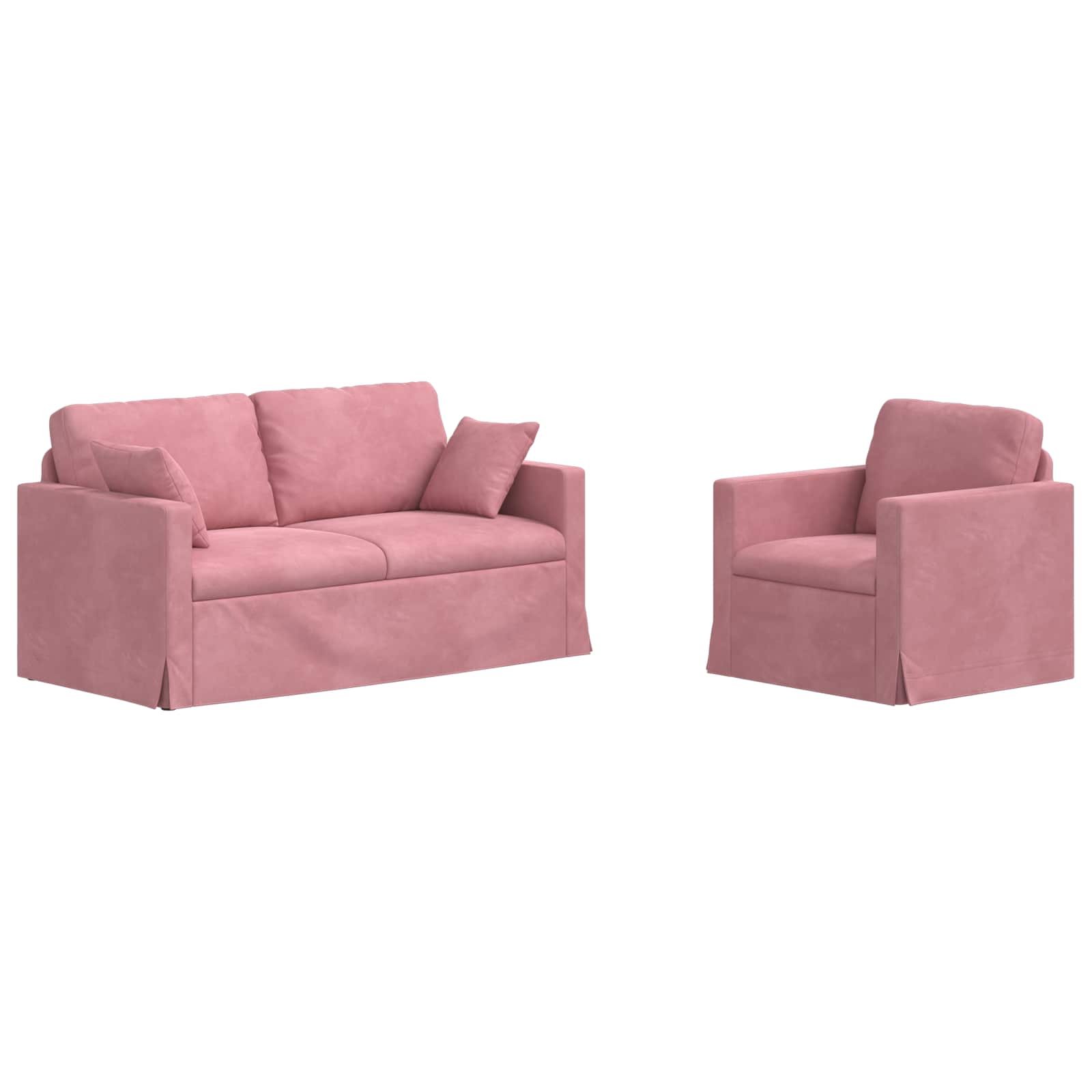 Καναπές 2 pcs Ροζ 158 x 78 x 80 εκ Βελούδο - Pakobazaar