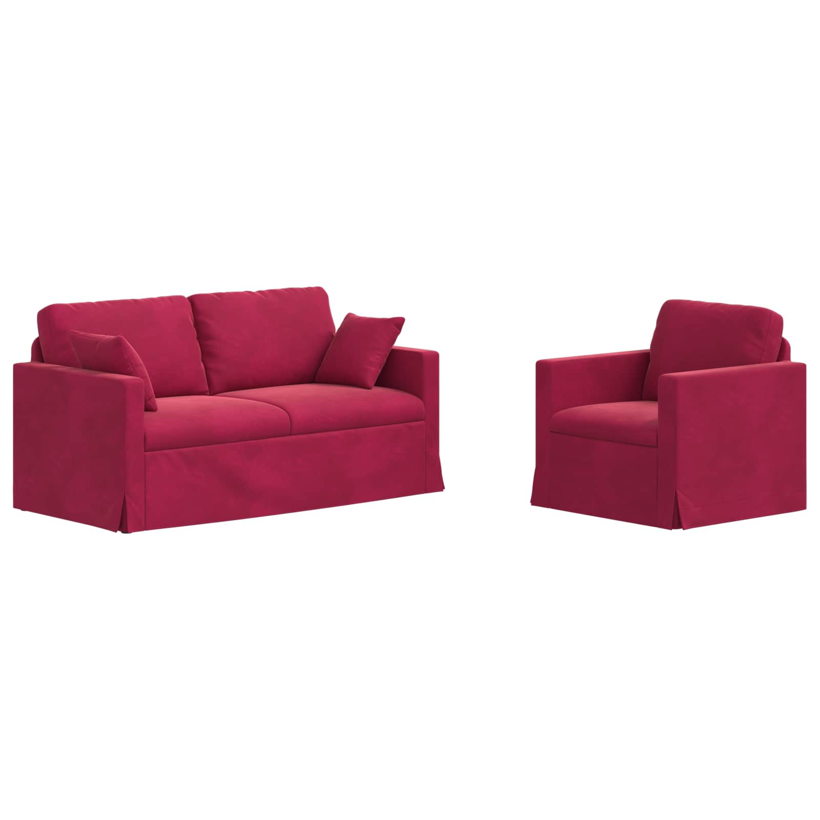 Καναπές 2 pcs Κόκκινο 158 x 78 x 80 εκ Βελούδο - Pakobazaar