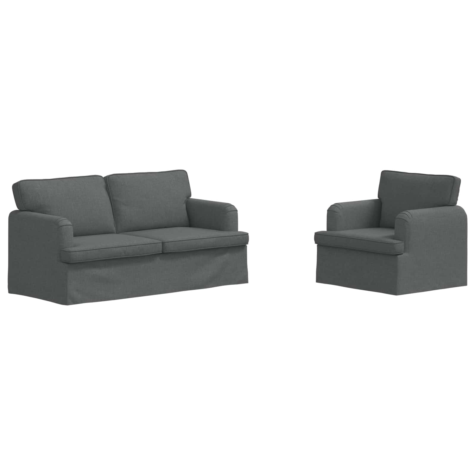 Καναπές 2 pcs Σκούρο Γκρι 162 x 80 x 85 εκ ύφασμα - Pakobazaar