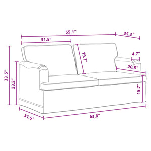 Καναπές 2 pcs Σκούρο Γκρι 162 x 80 x 85 εκ ύφασμα - Pakobazaar