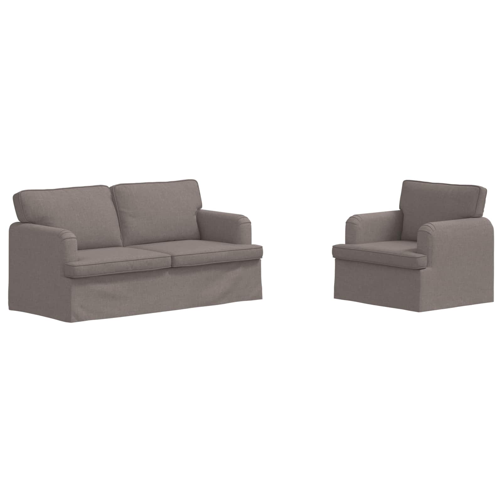 Καναπές 2 pcs Taupe 162 x 80 x 85 εκ ύφασμα - Pakobazaar