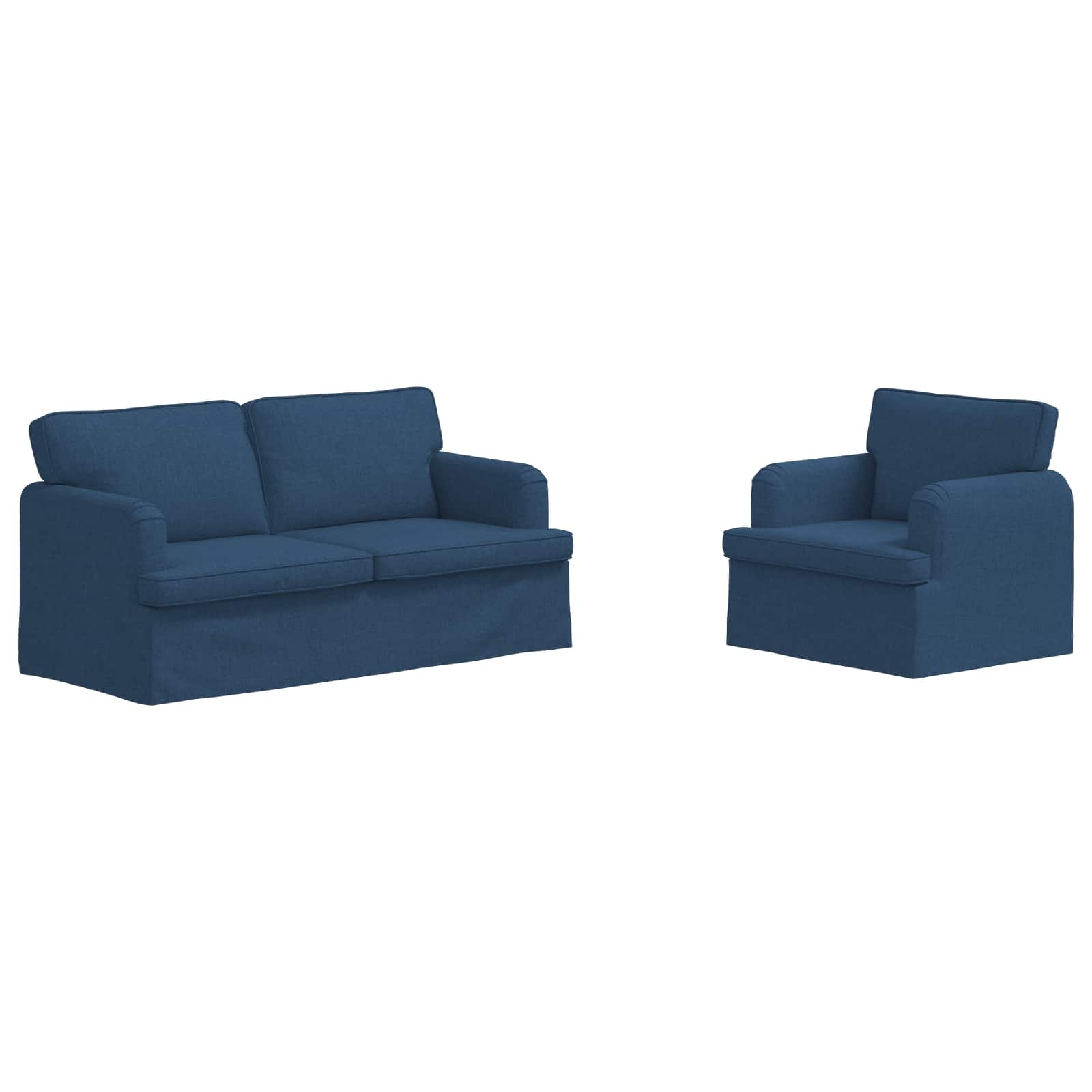 Καναπές 2 pcs Μπλε 162 x 80 x 85 εκ ύφασμα - Pakobazaar