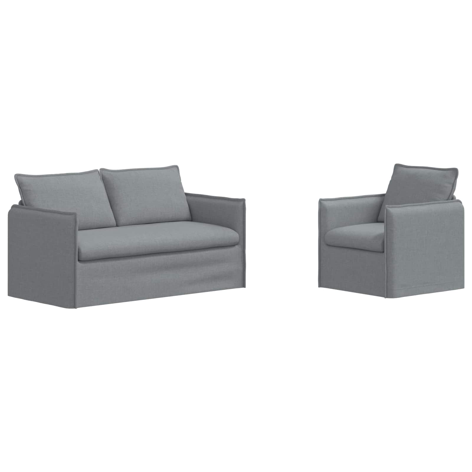 Καναπές 2 pcs Ανοιχτό γκρι 196 x 82 x 85 εκ ύφασμα - Pakobazaar