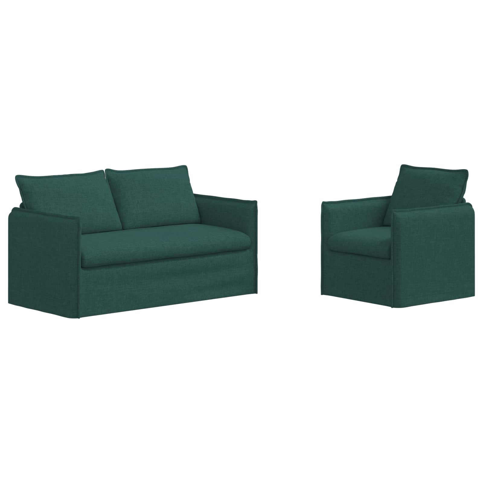 Καναπές 2 pcs Σκούρο Πράσινο 196 x 82 x 85 εκ ύφασμα - Pakobazaar
