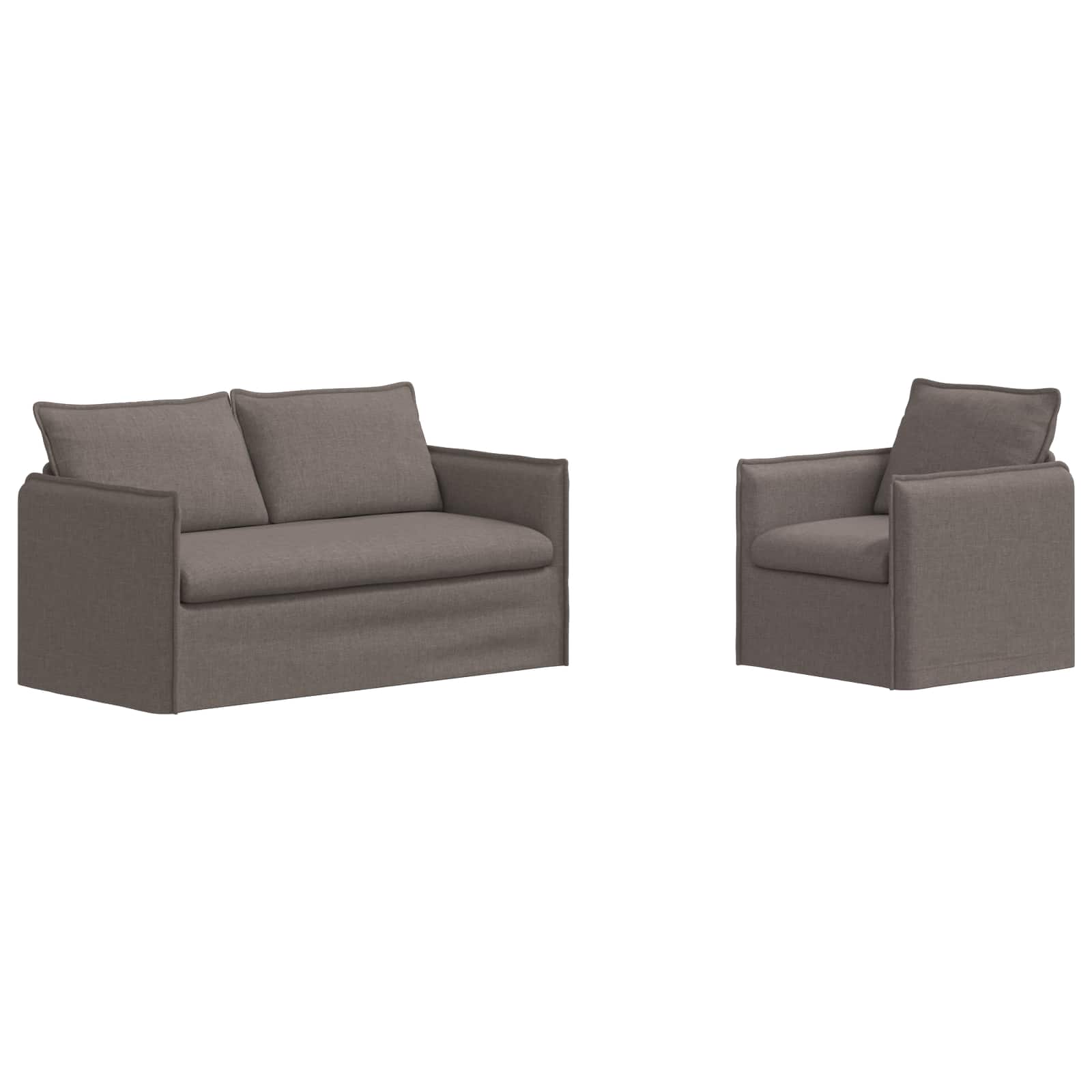Καναπές 2 pcs Taupe 196 x 82 x 85 εκ ύφασμα - Pakobazaar