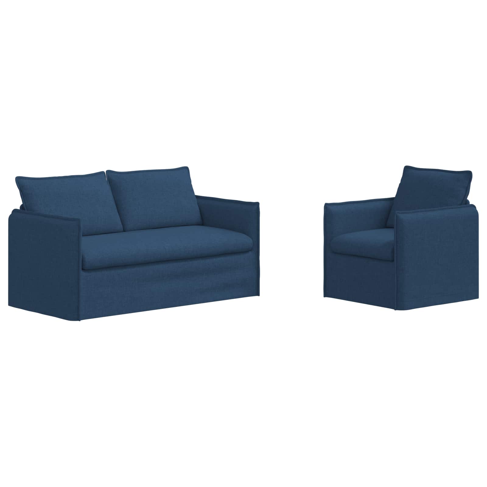 Καναπές 2 pcs Μπλε 196 x 82 x 85 εκ ύφασμα - Pakobazaar