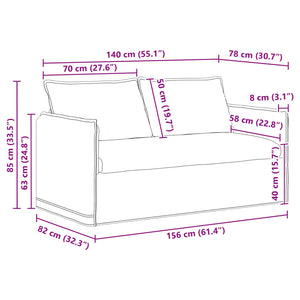Καναπές 2 pcs Μπλε 196 x 82 x 85 εκ ύφασμα - Pakobazaar