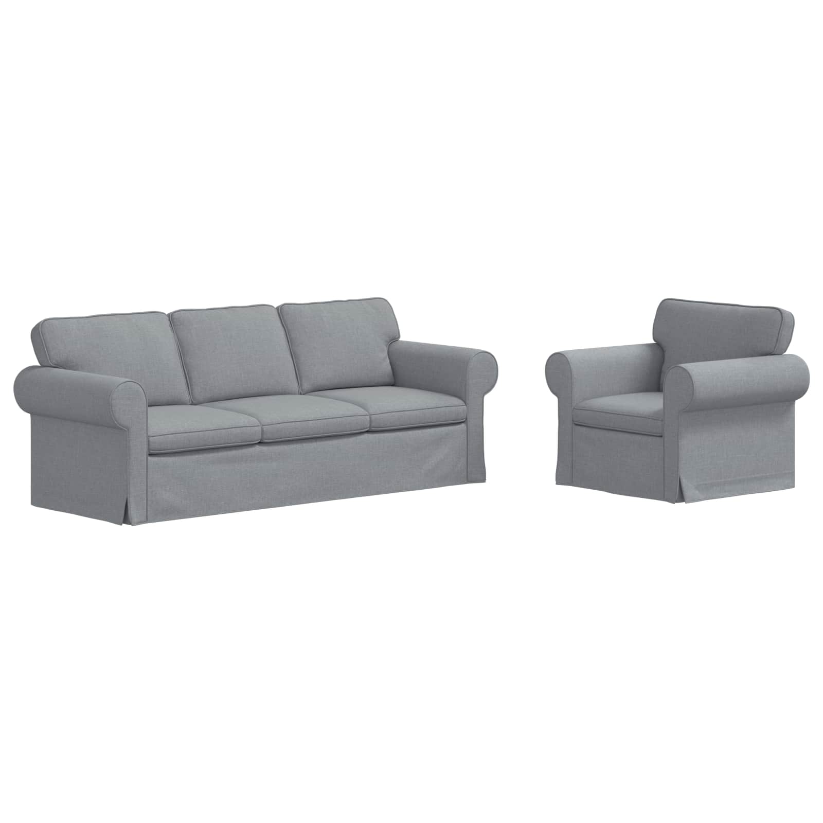 Καναπές 2 pcs Ανοιχτό γκρι 215 x 82 x 80 εκ ύφασμα - Pakobazaar