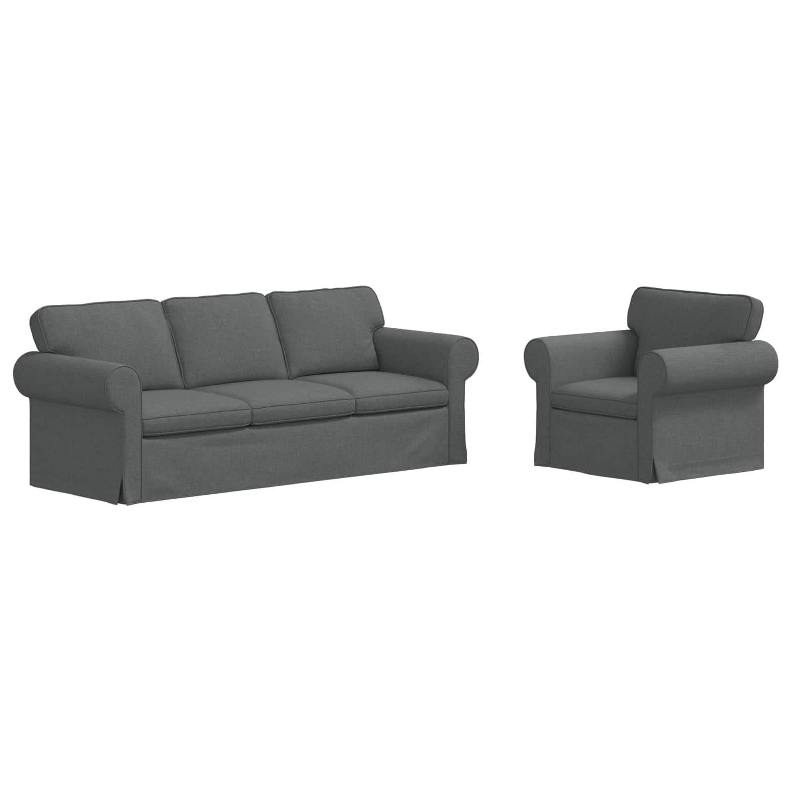 Καναπές 2 pcs Σκούρο Γκρι 215 x 82 x 80 εκ ύφασμα - Pakobazaar