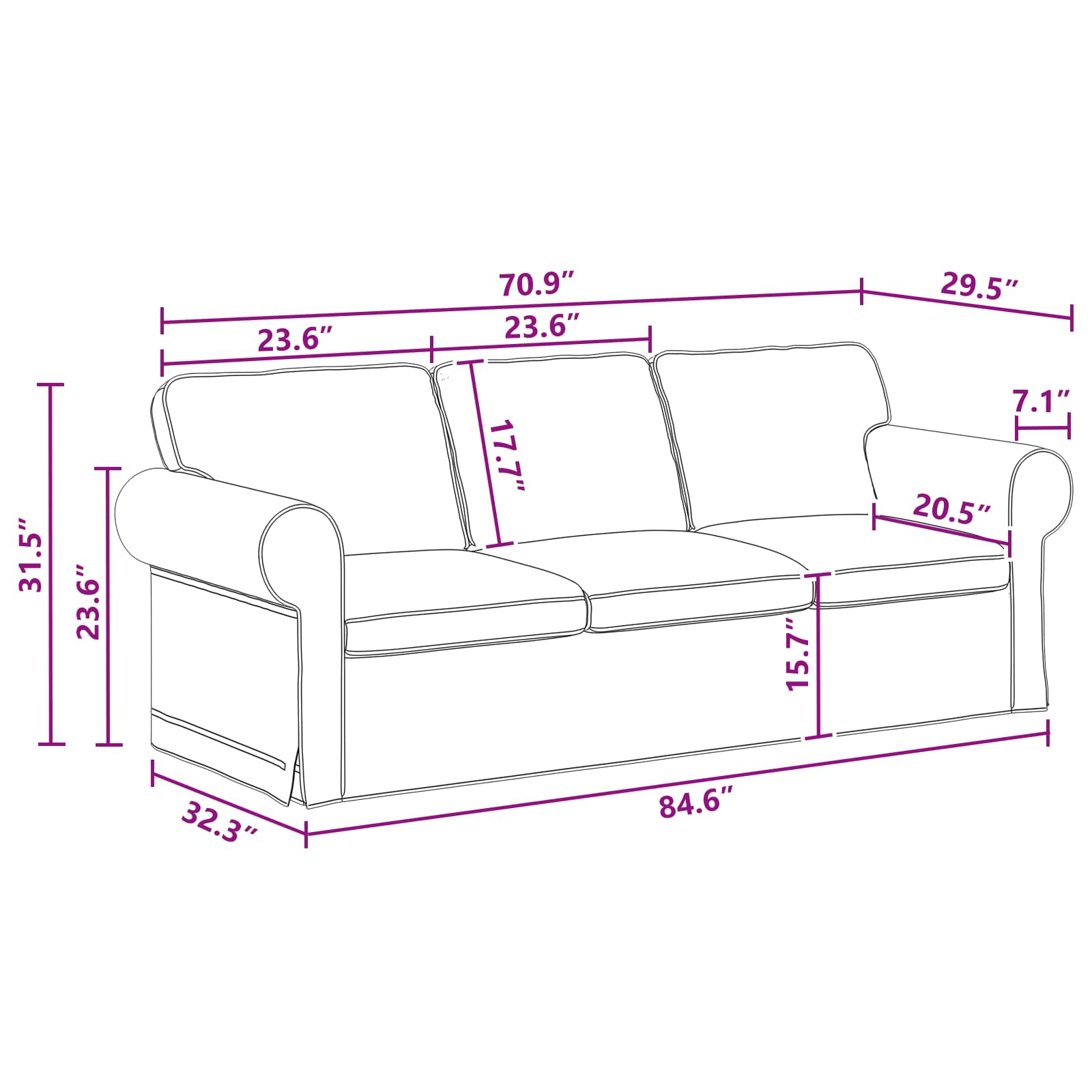 Καναπές 2 pcs Σκούρο Γκρι 215 x 82 x 80 εκ ύφασμα - Pakobazaar