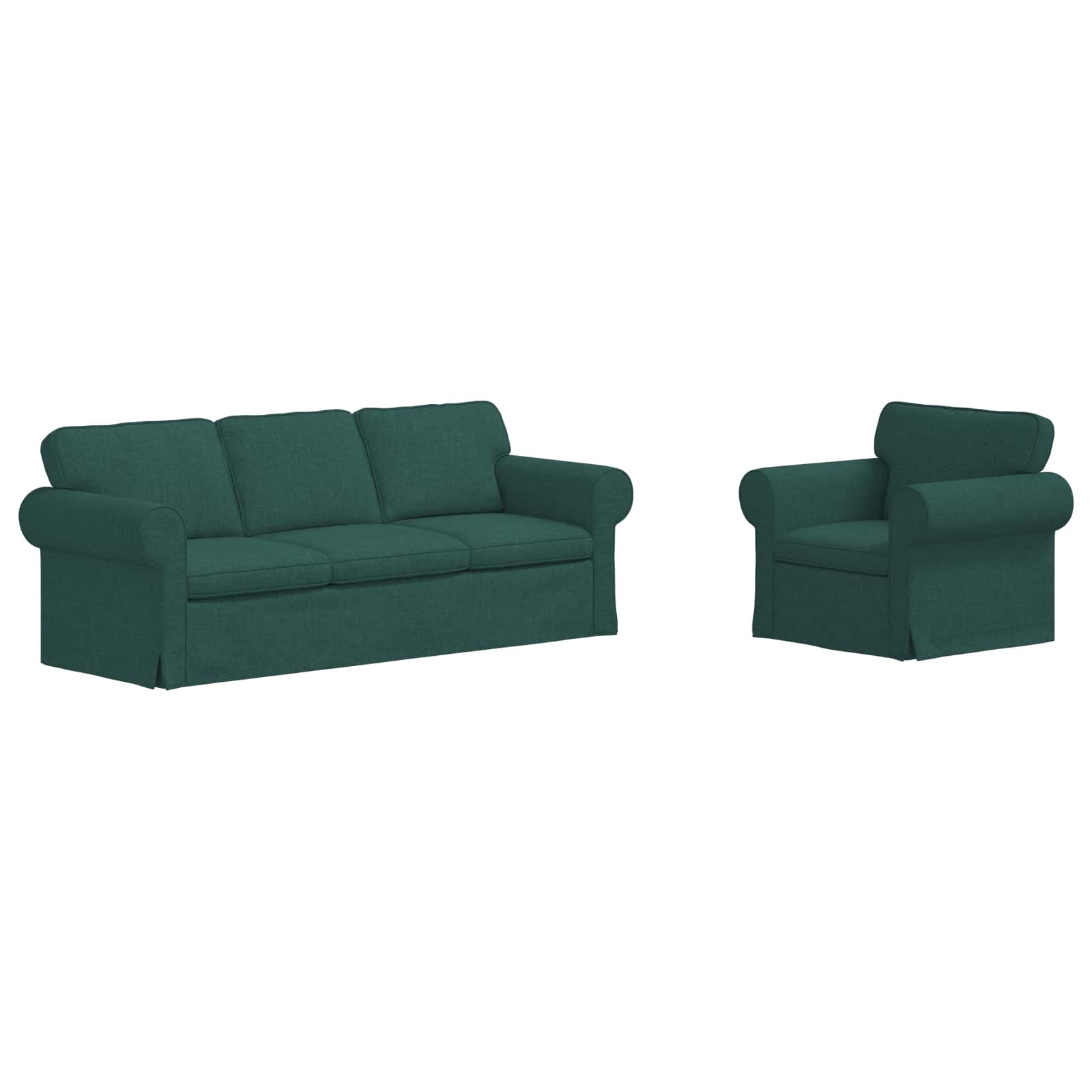 Καναπές 2 pcs Σκούρο Πράσινο 215 x 82 x 80 εκ ύφασμα - Pakobazaar