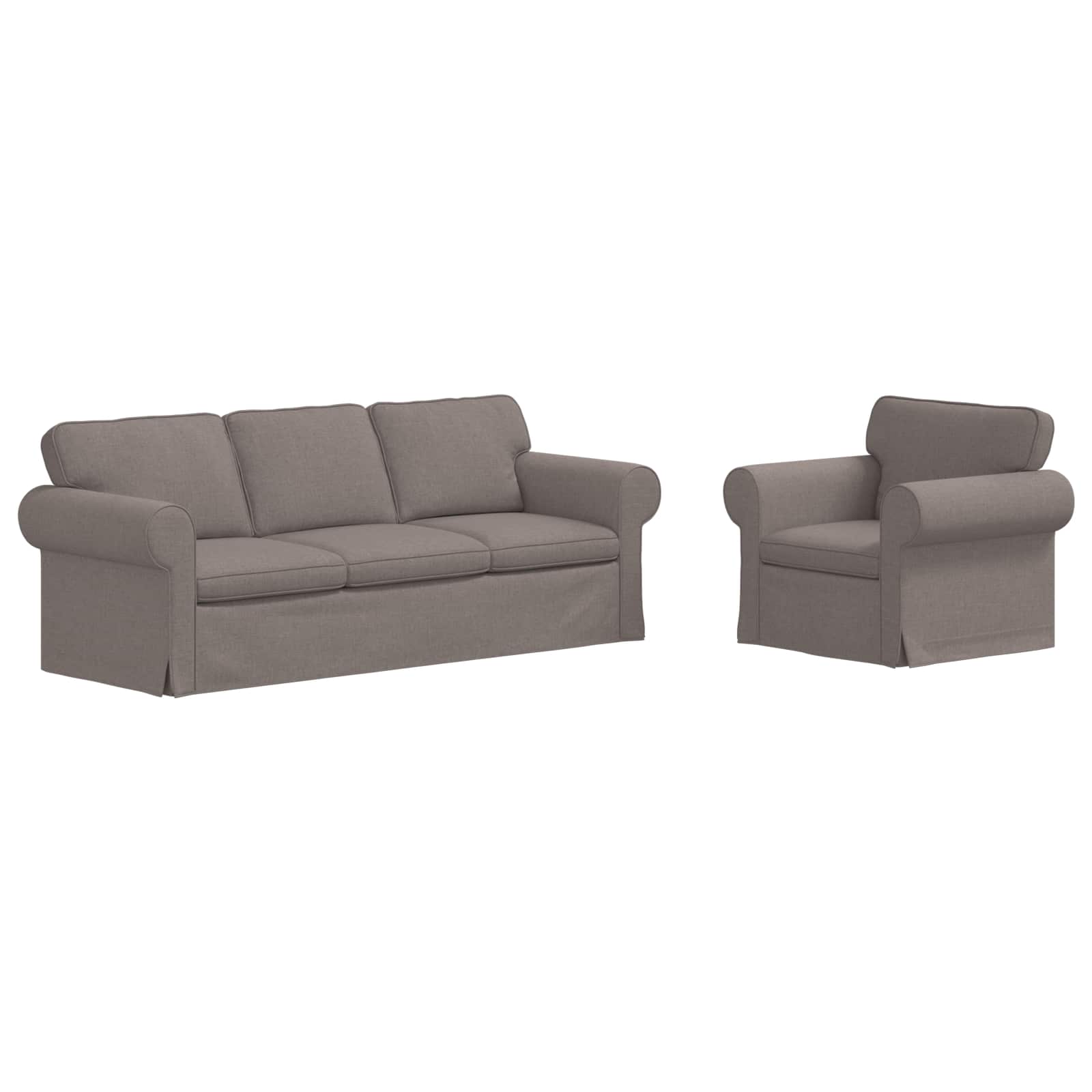 Καναπές 2 pcs Taupe 215 x 82 x 80 εκ ύφασμα - Pakobazaar