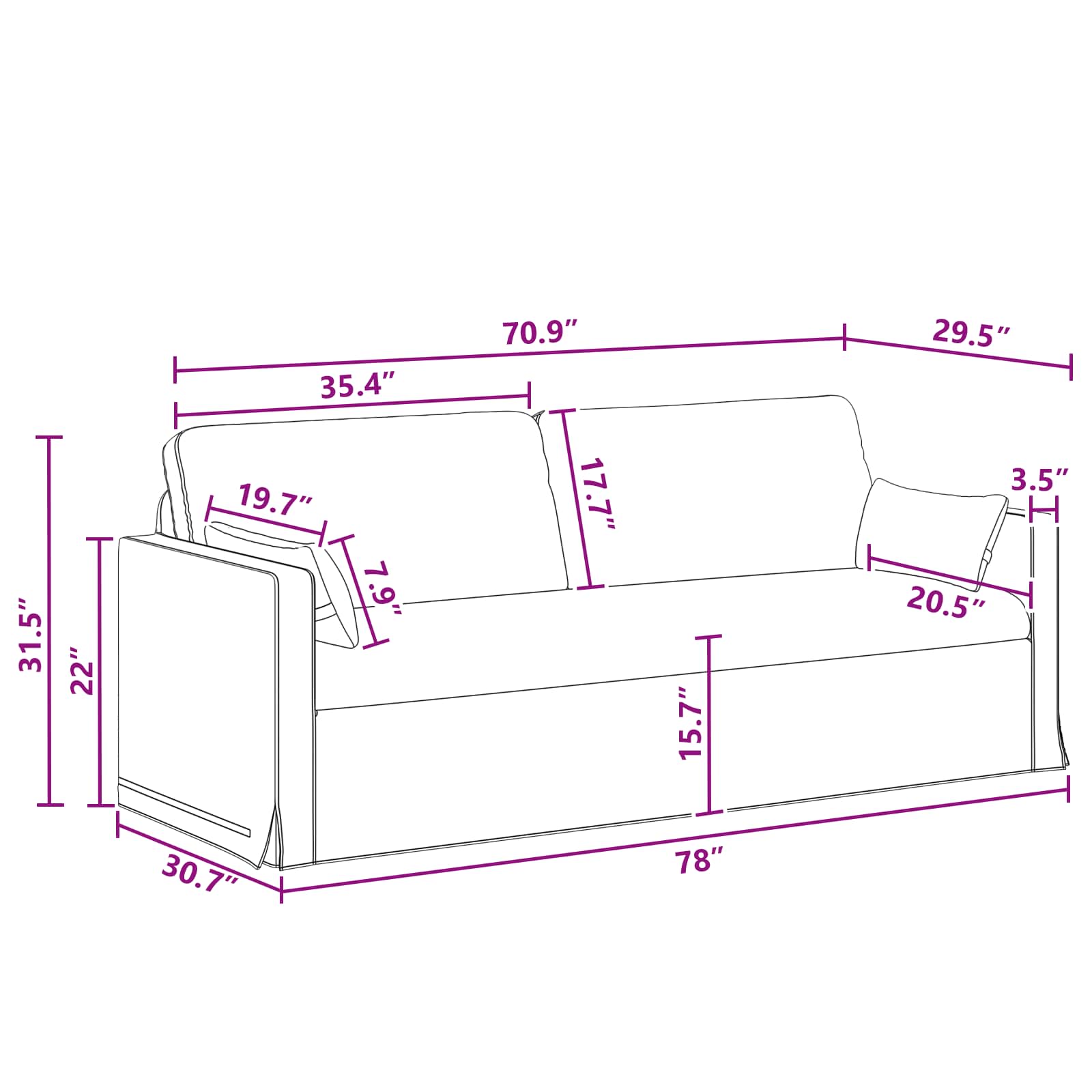 Καναπές 2 pcs Ανοιχτό γκρι 198 x 78 x 80 εκ ύφασμα - Pakobazaar