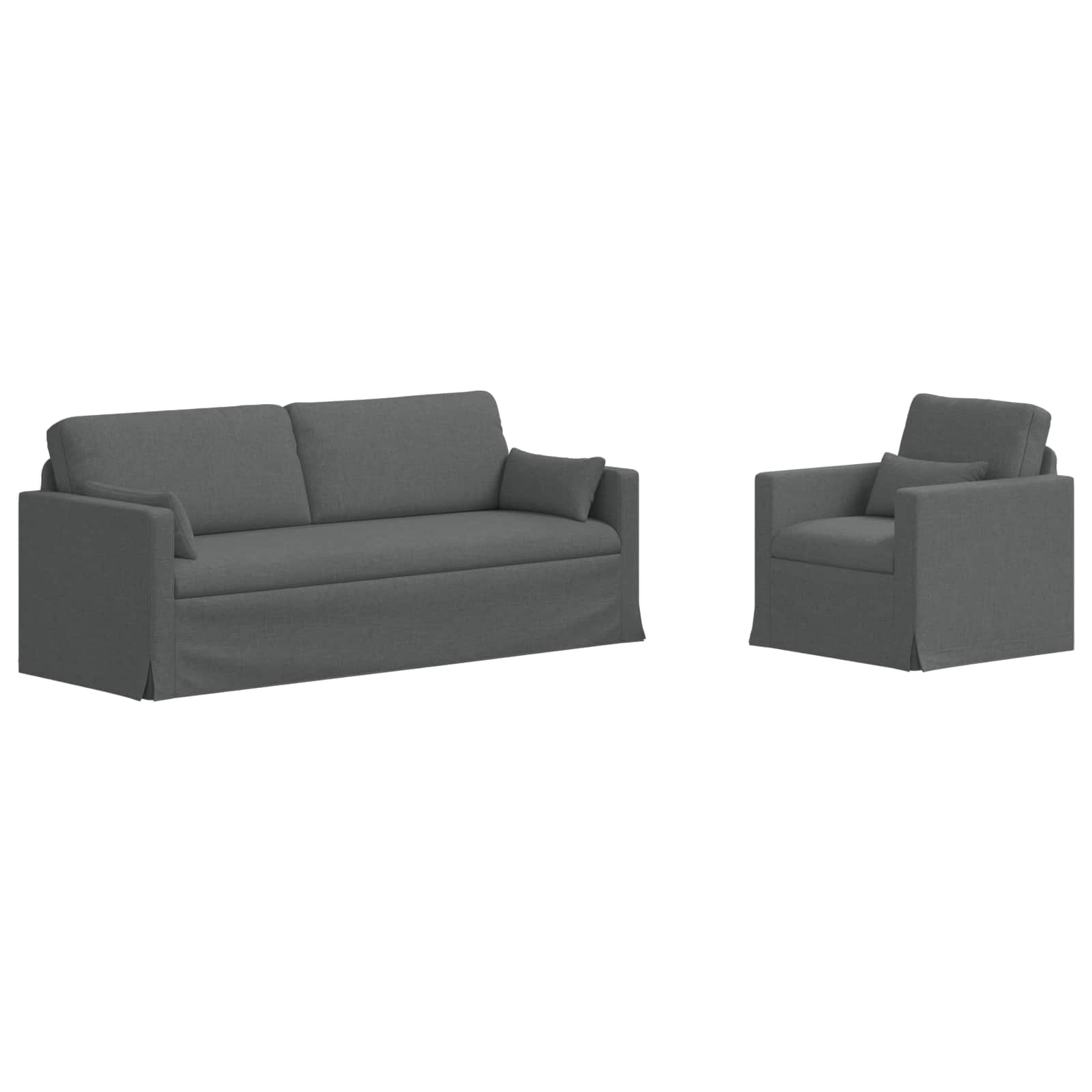 Καναπές 2 pcs Σκούρο Γκρι 198 x 78 x 80 εκ ύφασμα - Pakobazaar