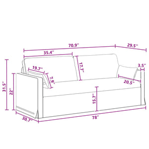Καναπές 2 pcs Σκούρο Γκρι 198 x 78 x 80 εκ ύφασμα - Pakobazaar
