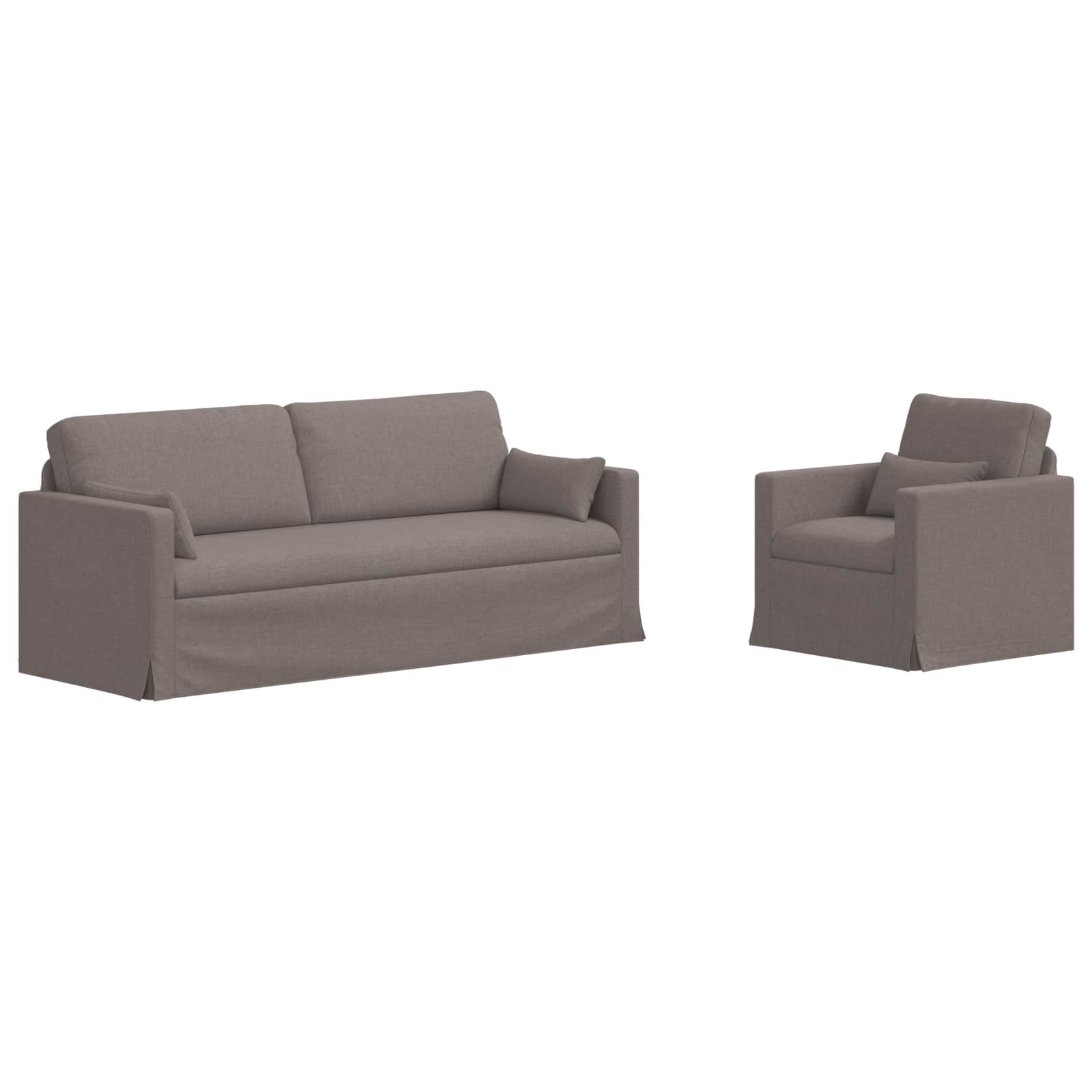 Καναπές 2 pcs Taupe 198 x 78 x 80 εκ ύφασμα - Pakobazaar