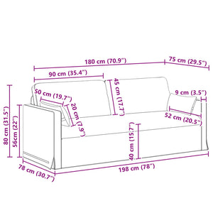 Καναπές 2 pcs Taupe 198 x 78 x 80 εκ ύφασμα - Pakobazaar