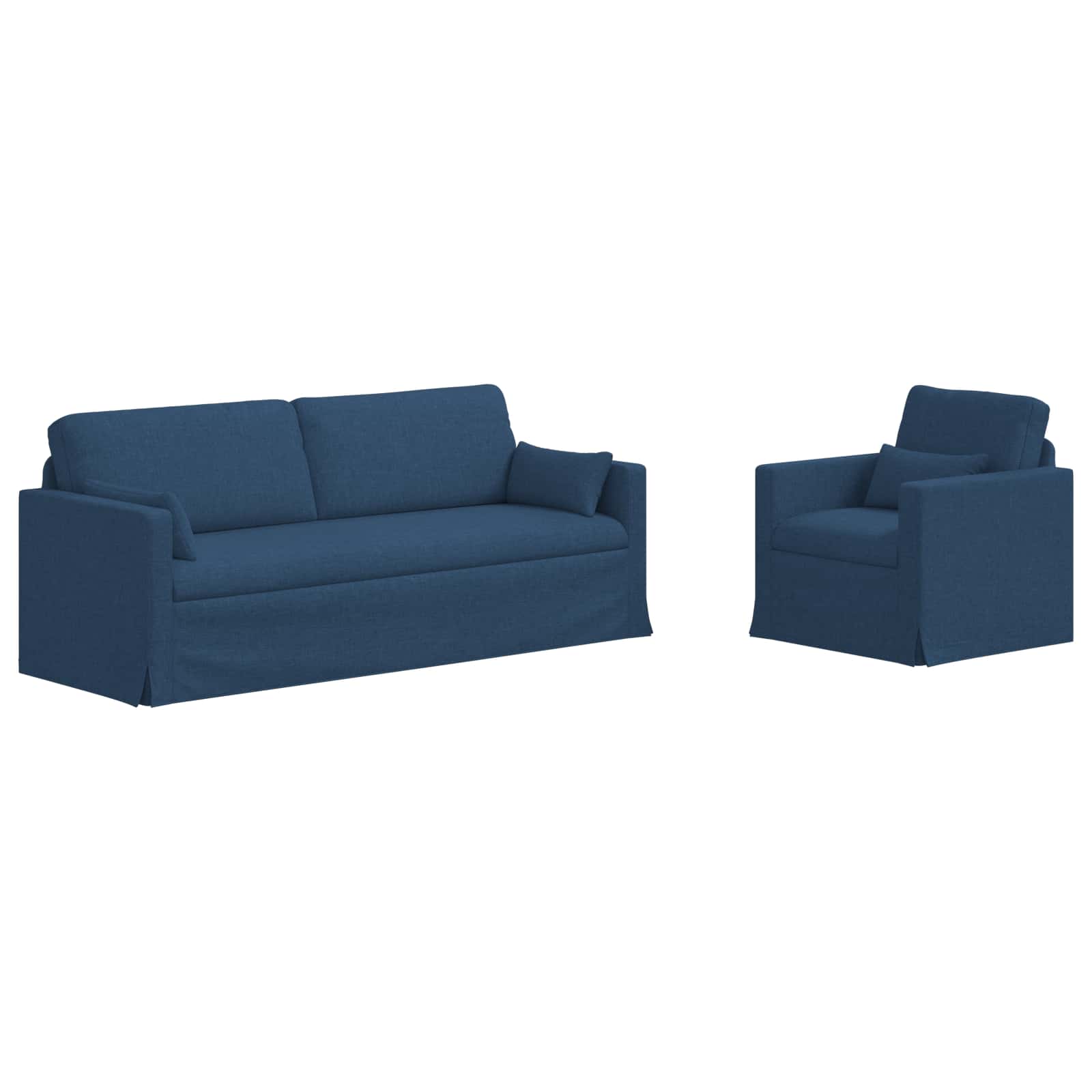 Καναπές 2 pcs Μπλε 198 x 78 x 80 εκ ύφασμα - Pakobazaar