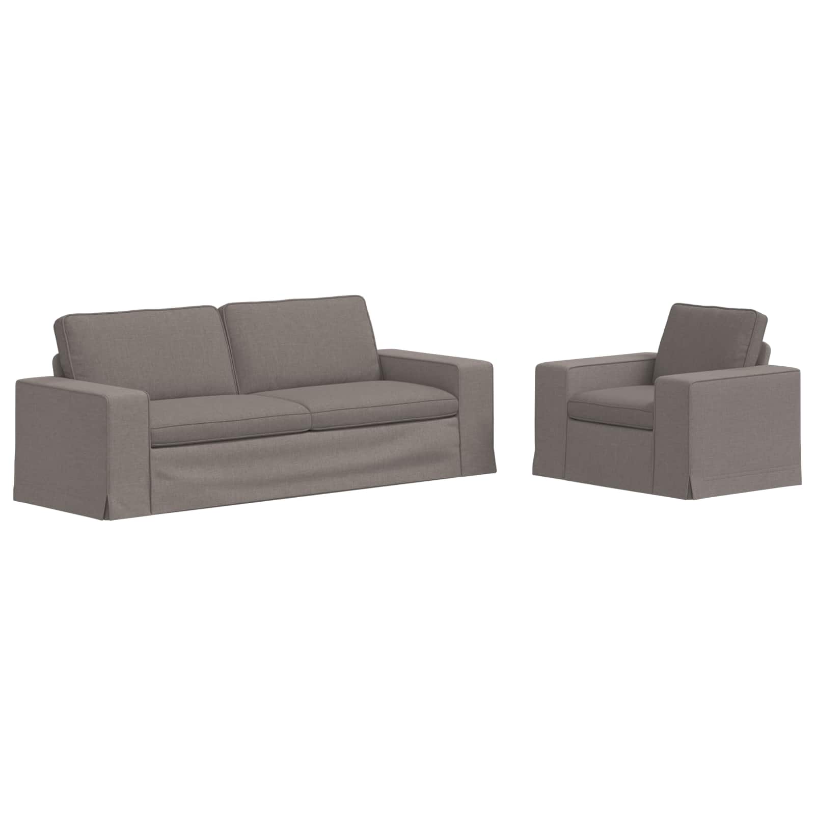 Καναπές 2 pcs Taupe 182 x 80 x 82 εκ ύφασμα - Pakobazaar