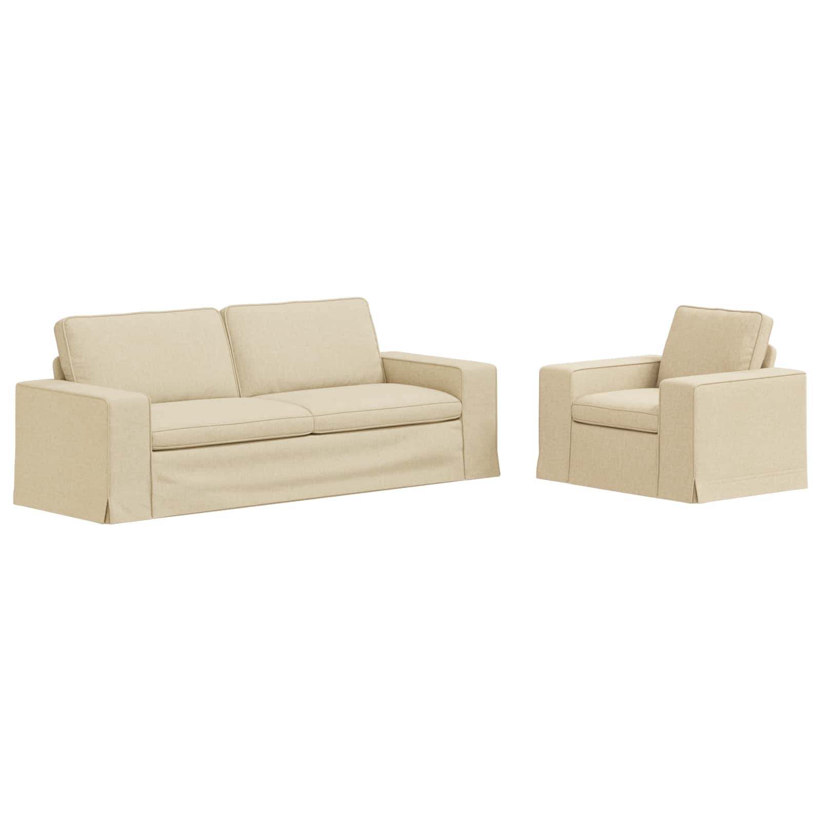 Καναπές 2 pcs Κρεμ 182 x 80 x 82 εκ ύφασμα - Pakobazaar