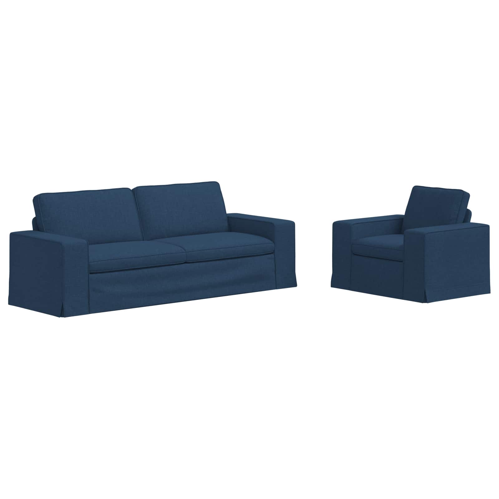 Καναπές 2 pcs Μπλε 182 x 80 x 82 εκ ύφασμα - Pakobazaar
