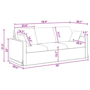Καναπές 2 pcs Σκούρο Γκρι 198 x 78 x 80 εκ Βελούδο - Pakobazaar