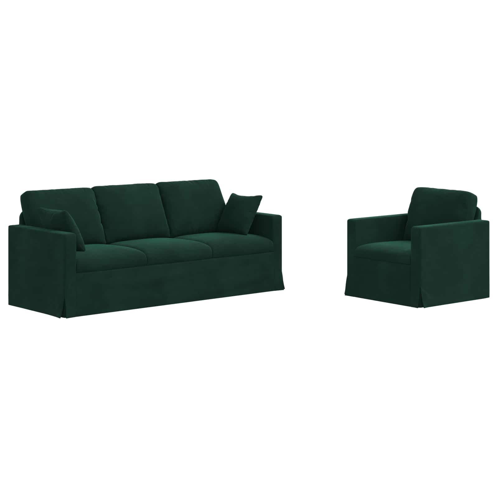 Καναπές 2 pcs Σκούρο Πράσινο 198 x 78 x 80 εκ Βελούδο - Pakobazaar