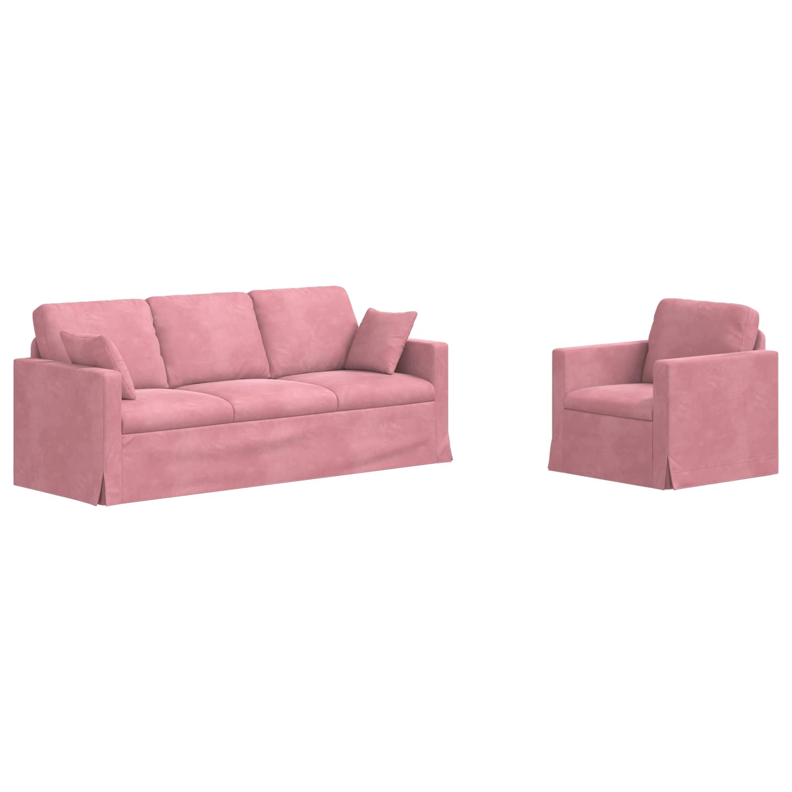 Καναπές 2 pcs Ροζ 198 x 78 x 80 εκ Βελούδο - Pakobazaar