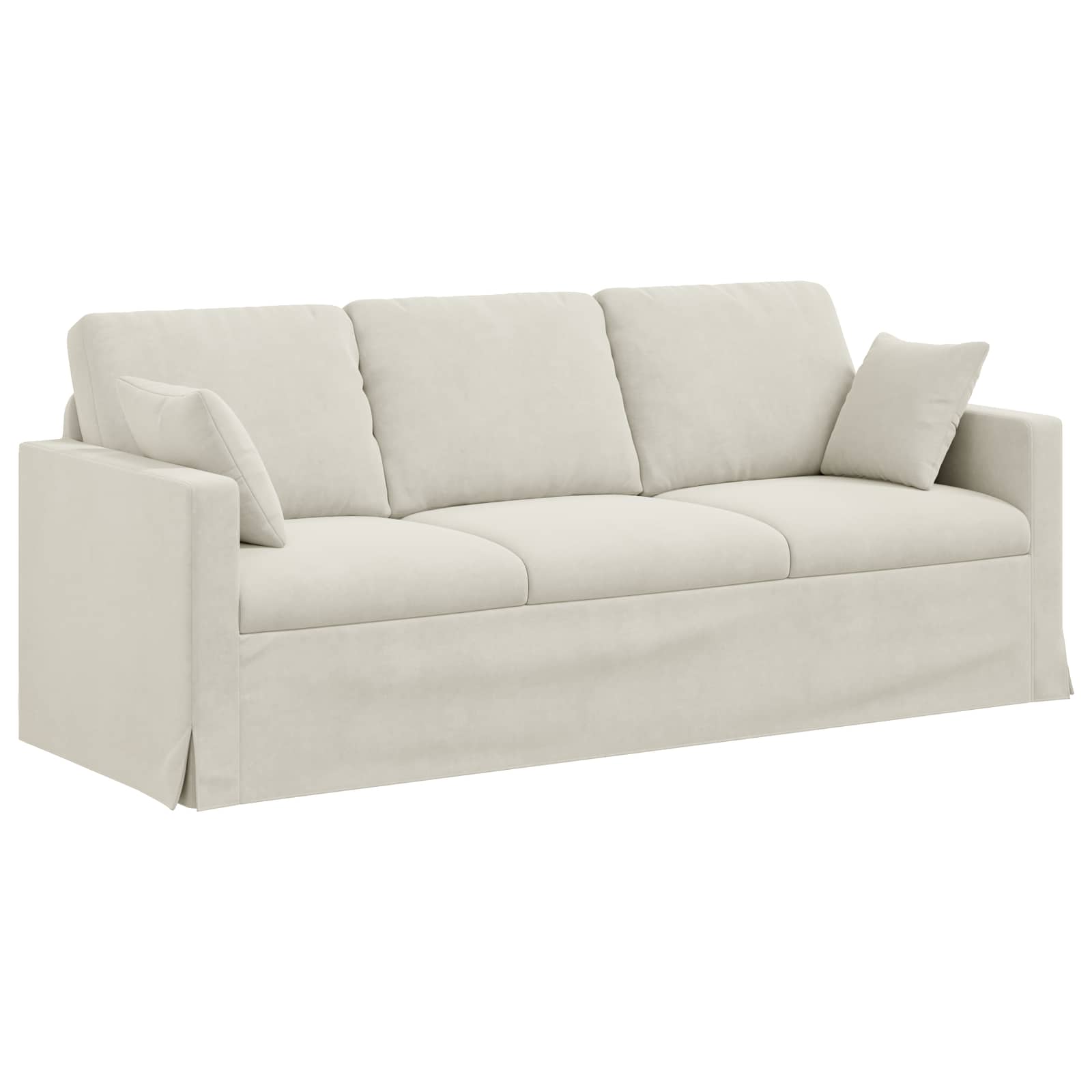 Καναπές 2 pcs Κρεμ 198 x 78 x 80 εκ Βελούδο - Pakobazaar