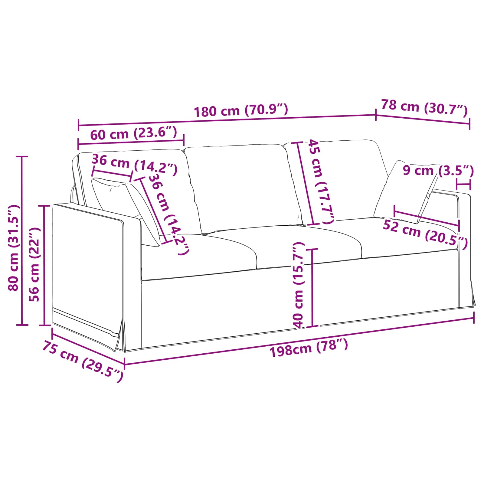Καναπές 2 pcs Μπλε 198 x 78 x 80 εκ Βελούδο - Pakobazaar