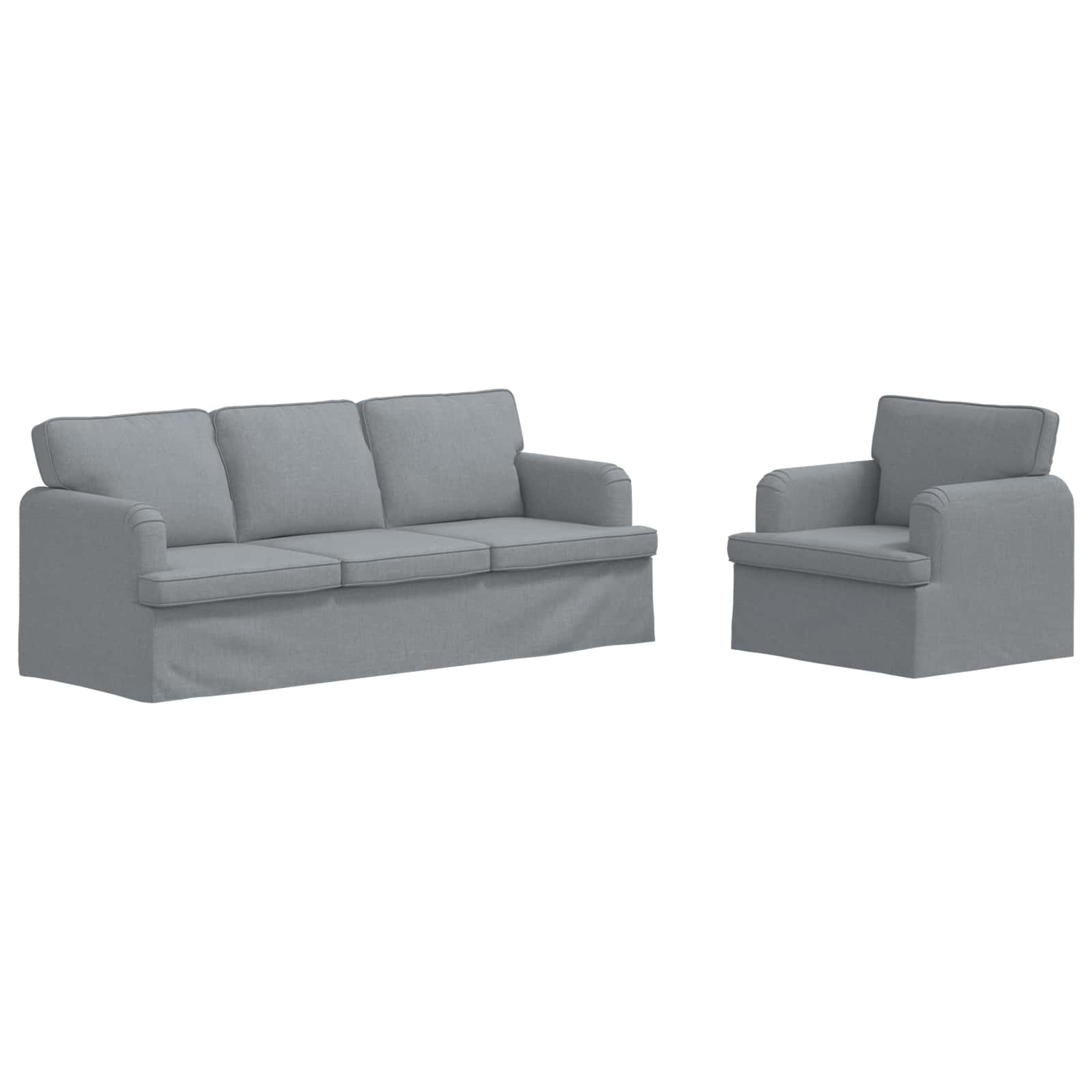 Καναπές 2 pcs Ανοιχτό γκρι 144 x 80 x 85 εκ ύφασμα - Pakobazaar